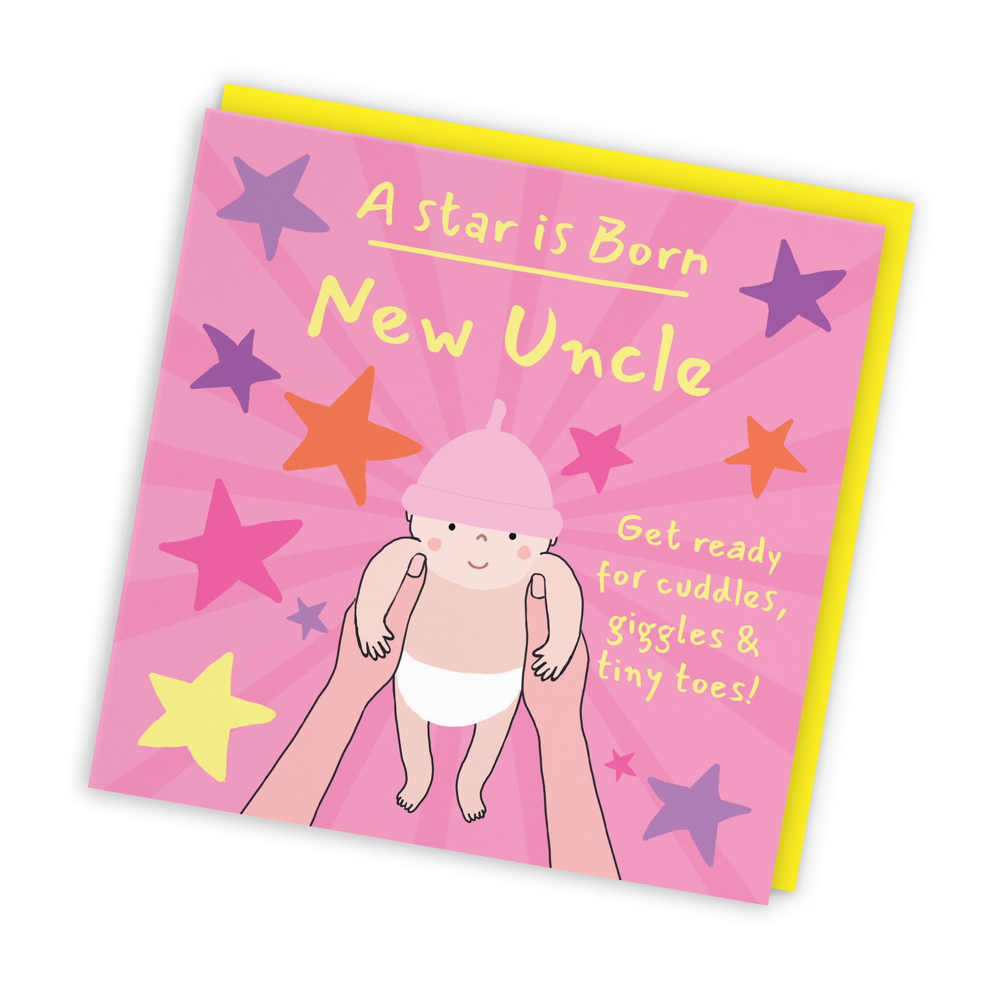 New Uncle New Baby Girl Congratulations Card Bundle Of Joy Laugh Out Loud - Default Title (GK00747)