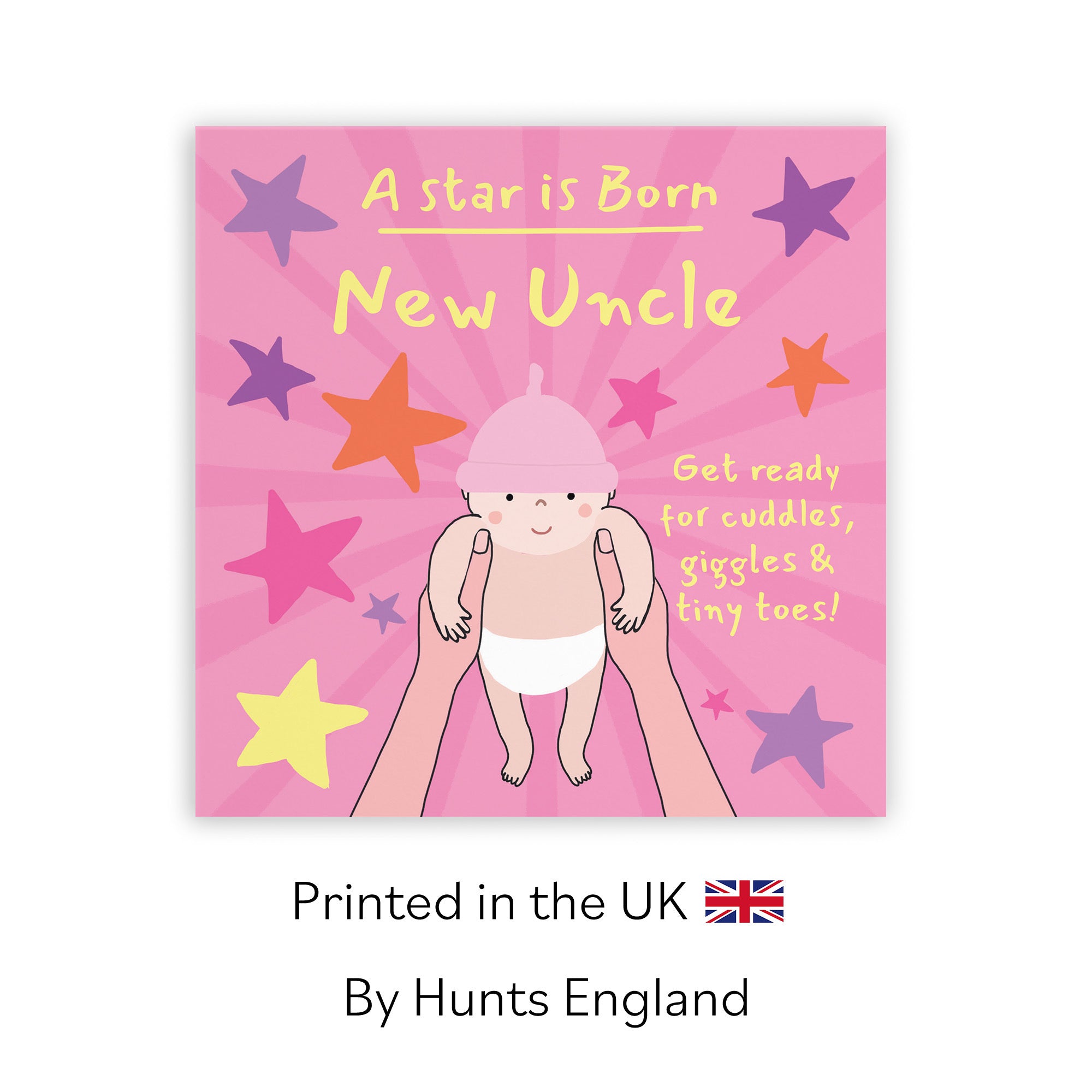 New Uncle New Baby Girl Congratulations Card Bundle Of Joy Laugh Out Loud - Default Title (GK00747)