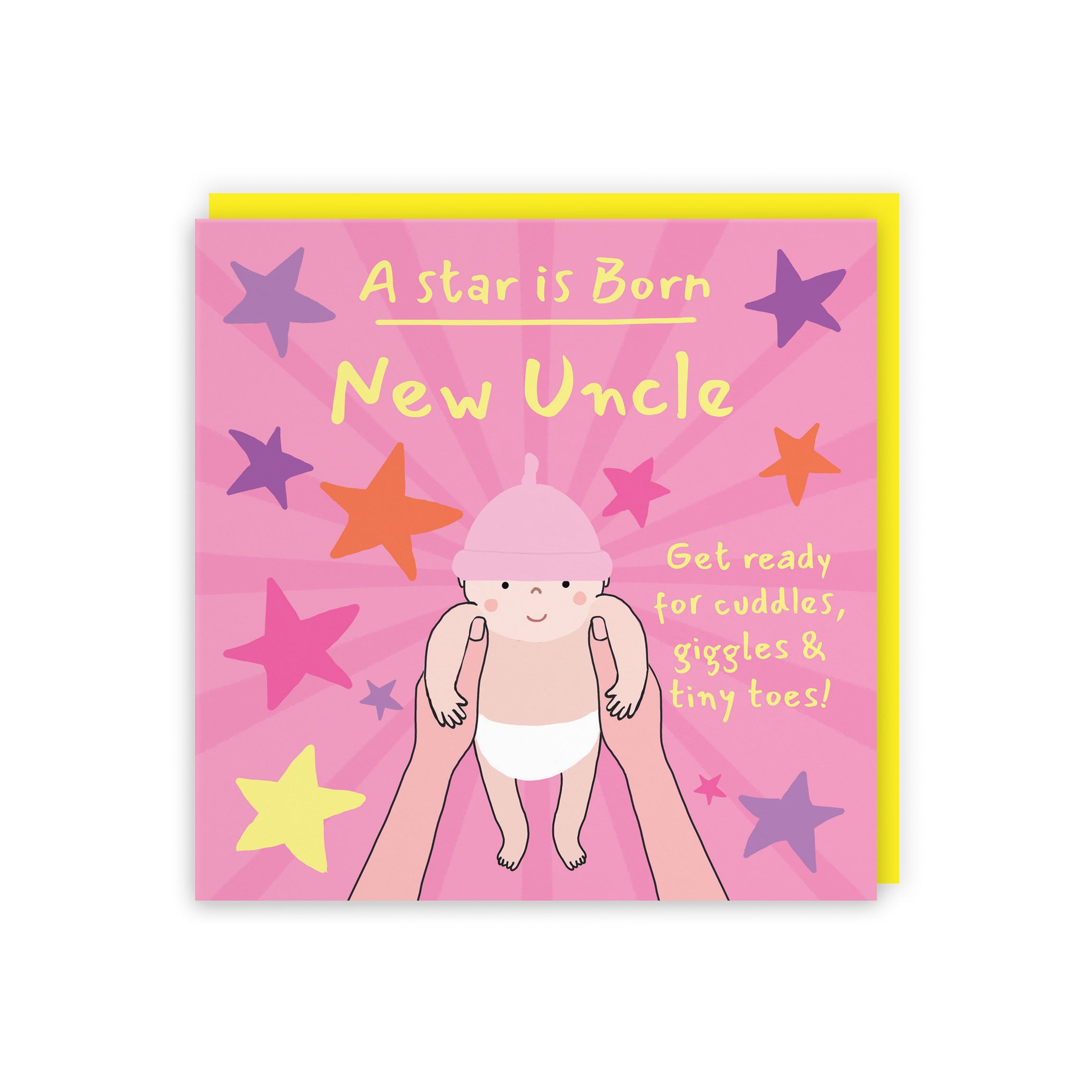 New Uncle New Baby Girl Congratulations Card Bundle Of Joy Laugh Out Loud - Default Title (GK00747)