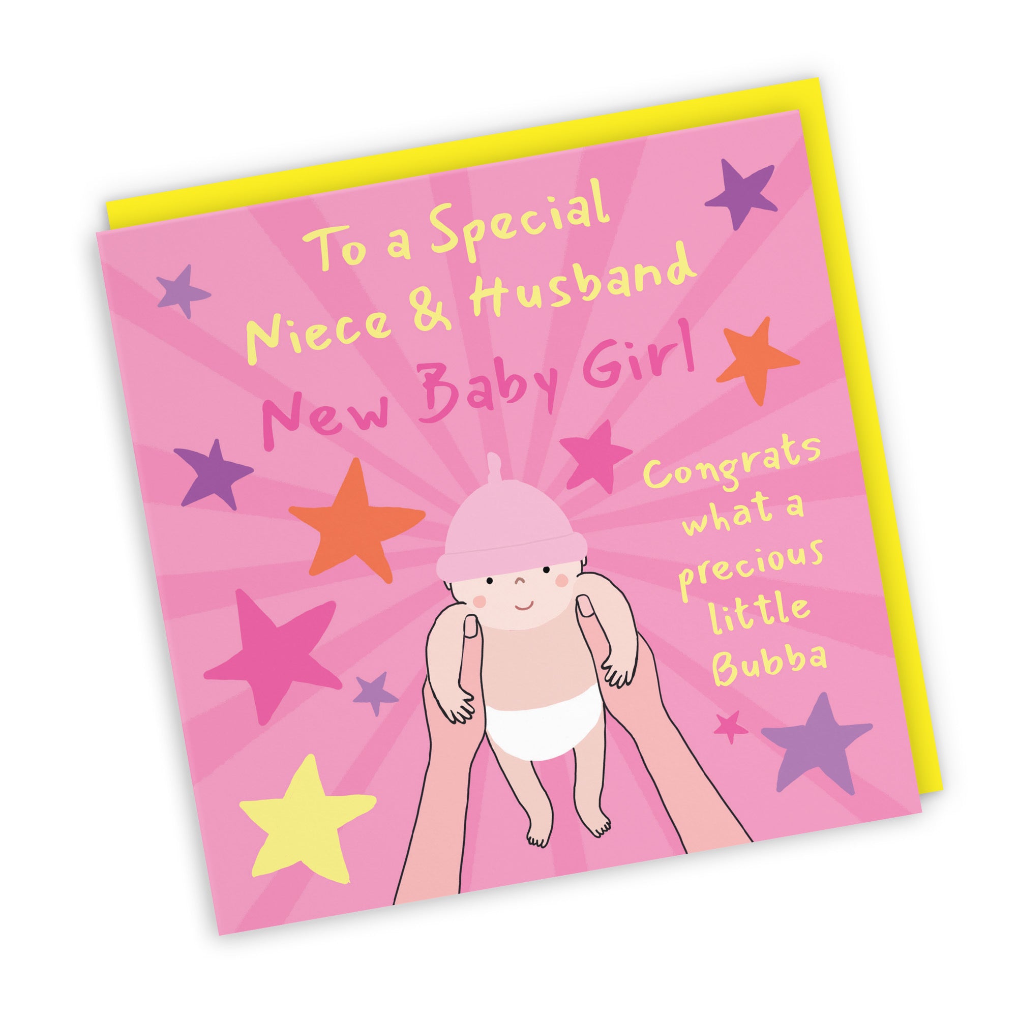 New Baby Girl Congratulations Card For Niece And Husband Bundle Of Joy Laugh Out Loud - Default Title (GK00749)