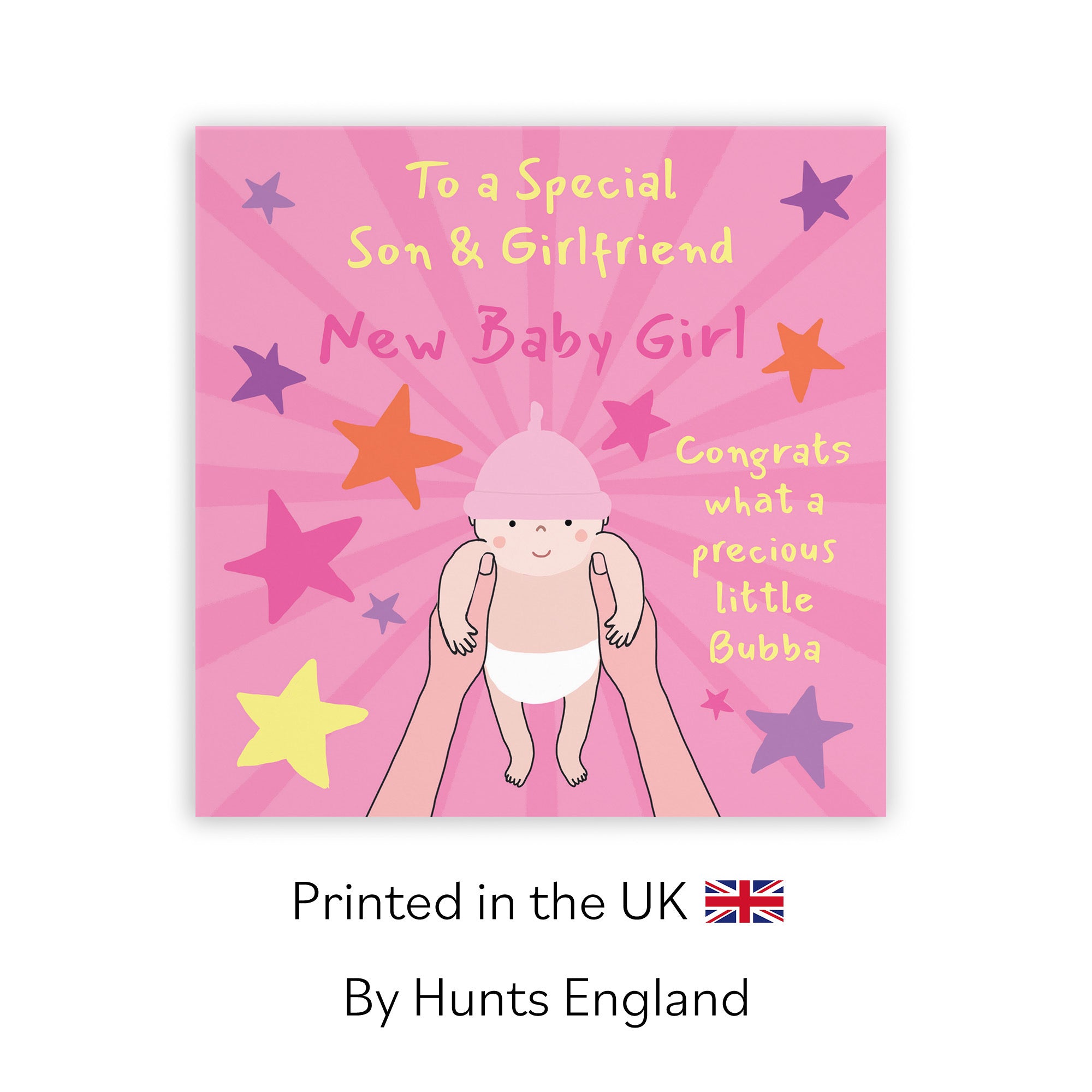 New Baby Girl Congratulations Card For Son And Girlfriend Bundle Of Joy Laugh Out Loud - Default Title (GK00757)