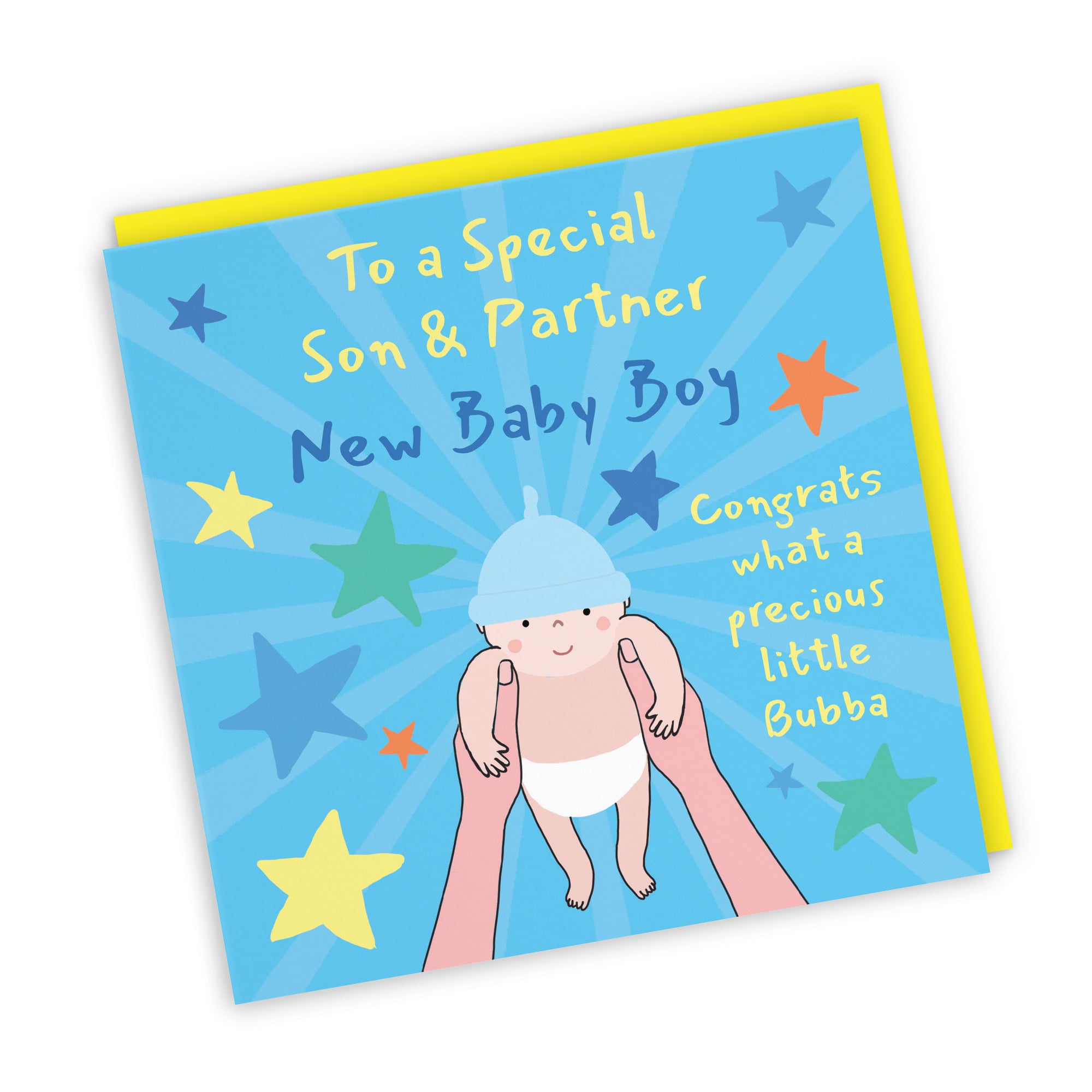 New Baby Boy Congratulations Card For Son And Partner Bundle Of Joy Laugh Out Loud - Default Title (GK00758)