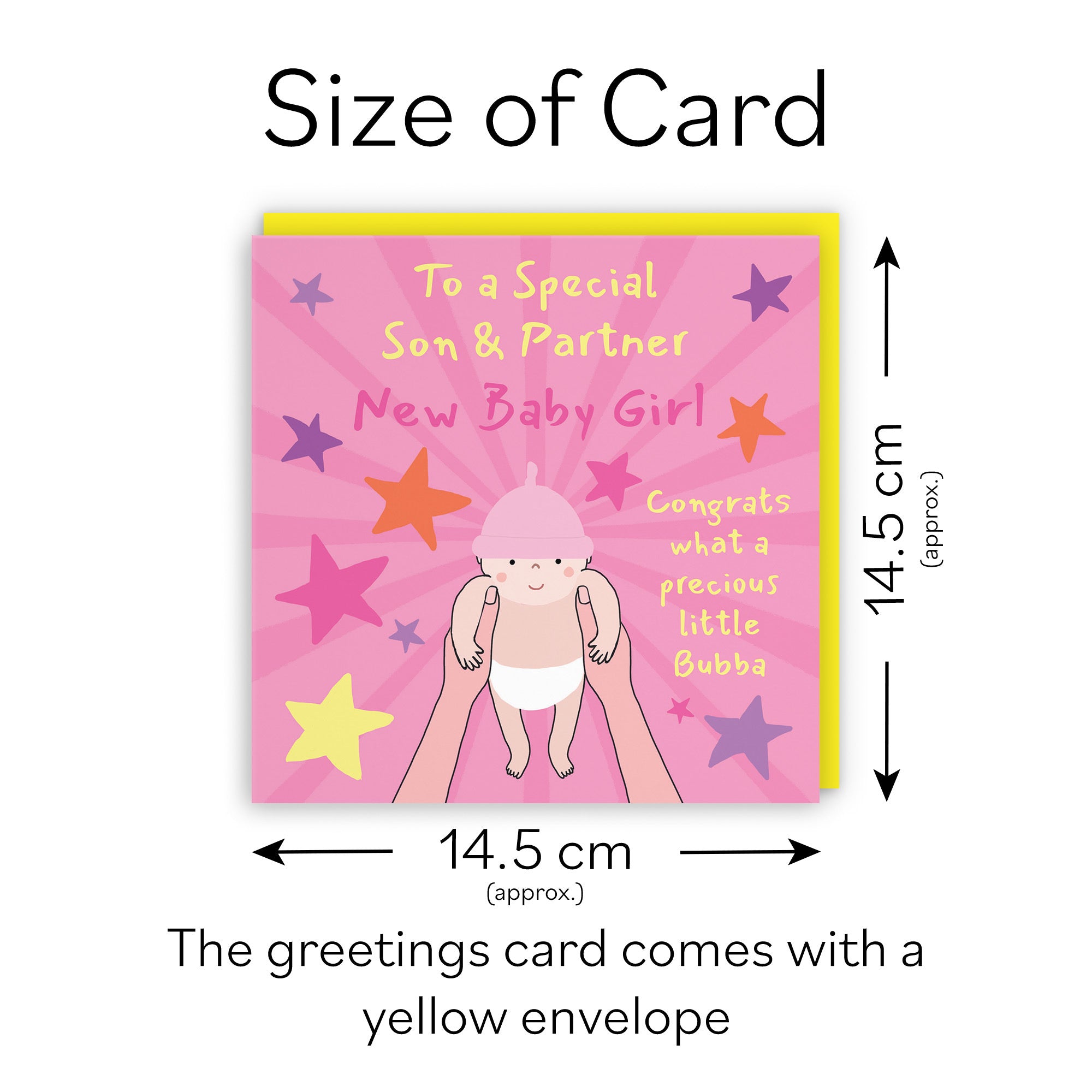 New Baby Girl Congratulations Card For Son And Partner Bundle Of Joy Laugh Out Loud - Default Title (GK00759)