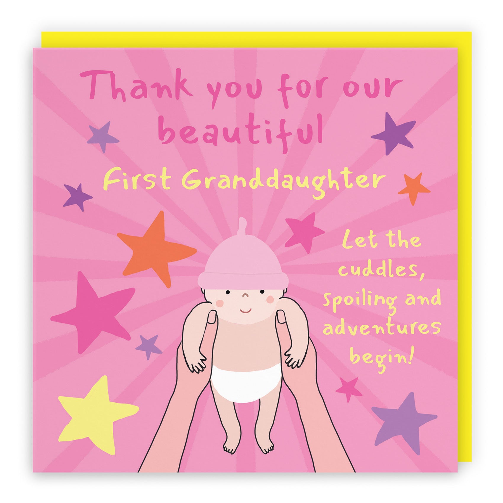 Thank You First Granddaughter New Baby Girl Congratulations Card Bundle Of Joy Laugh Out Loud - Default Title (GK00761)