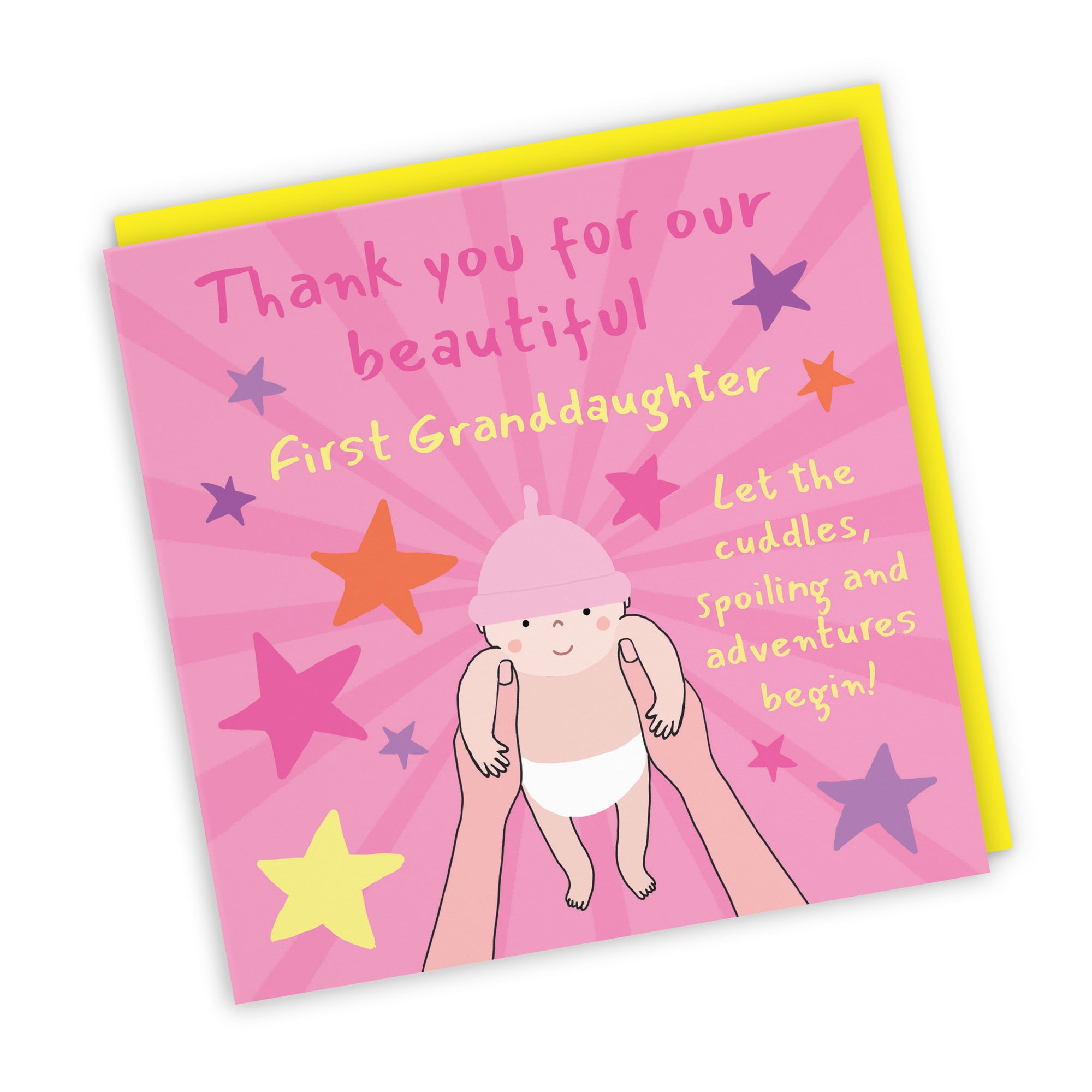 Thank You First Granddaughter New Baby Girl Congratulations Card Bundle Of Joy Laugh Out Loud - Default Title (GK00761)