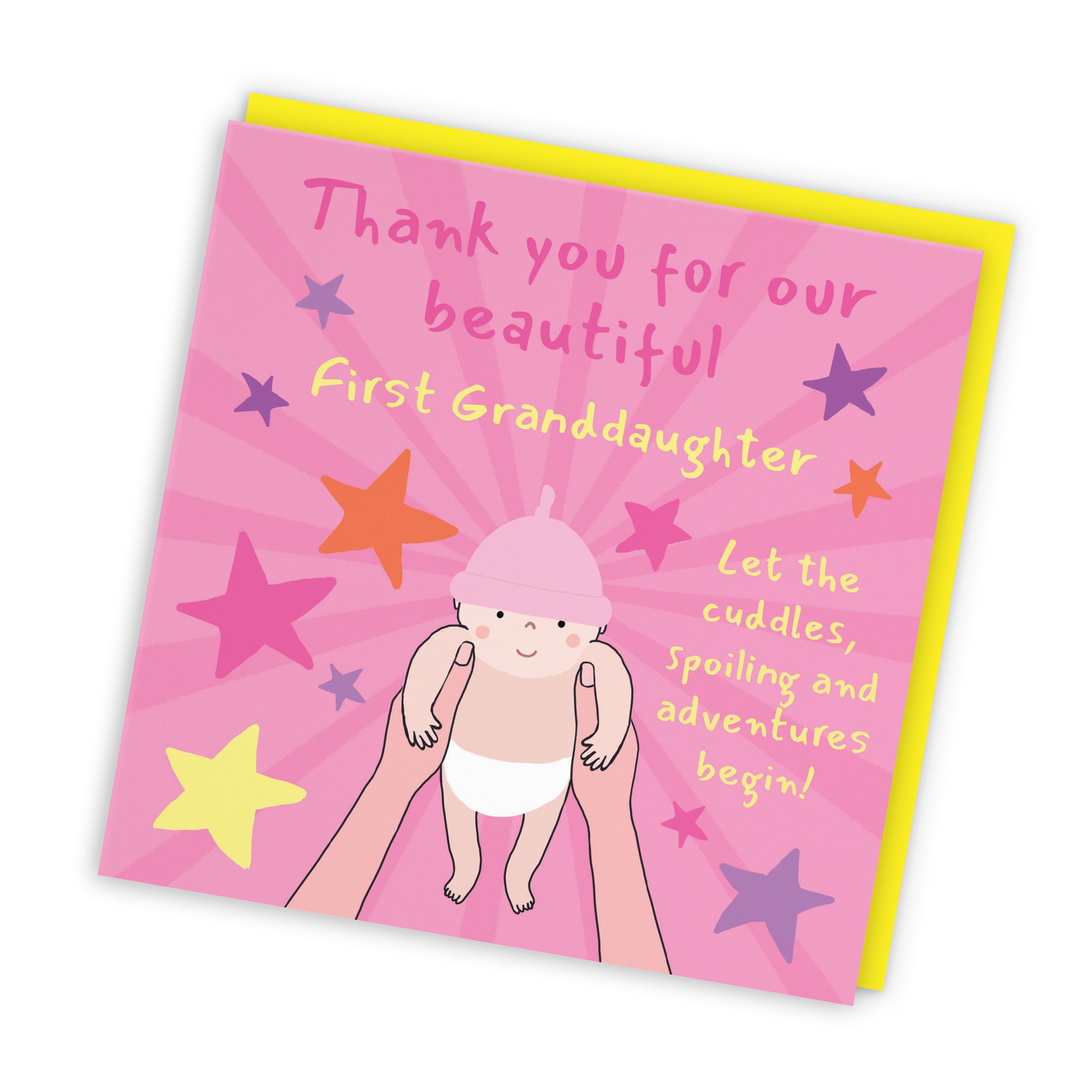 Thank You First Granddaughter New Baby Girl Congratulations Card Bundle Of Joy Laugh Out Loud - Default Title (GK00761)