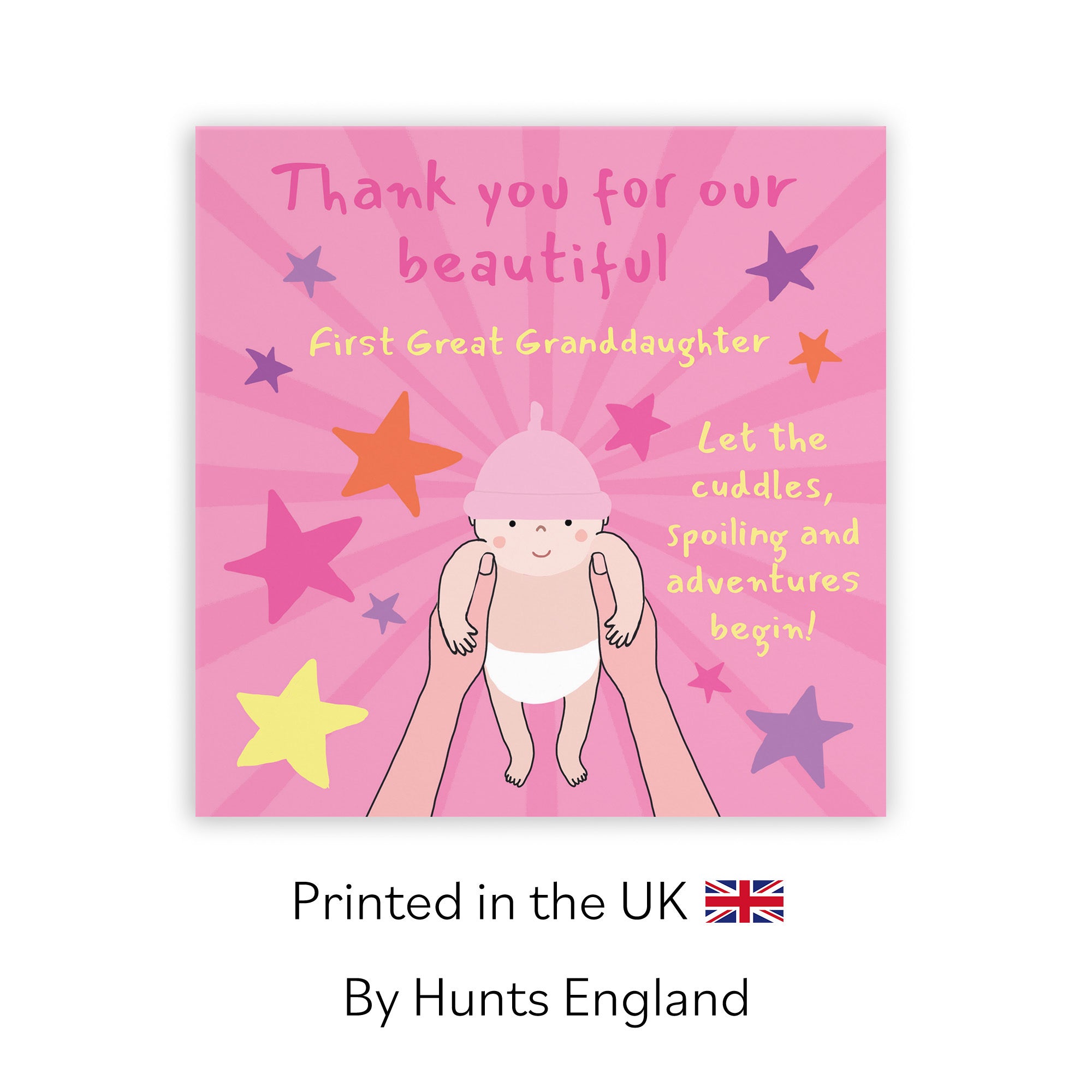 Thank You First Great Granddaughter New Baby Girl Congratulations Card Bundle Of Joy Laugh Out Loud - Default Title (GK00763)