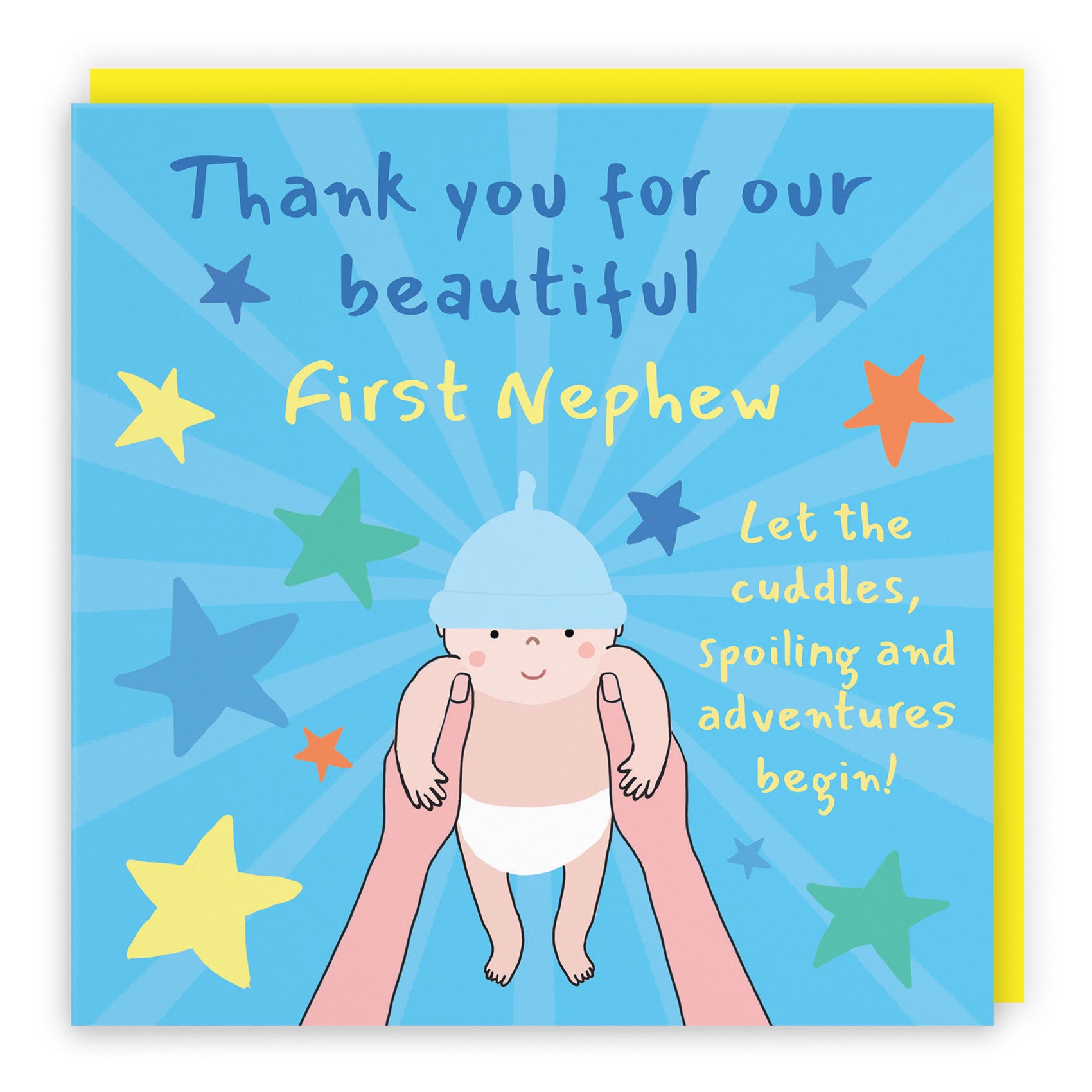 Thank You First Nephew New Baby Boy Congratulations Card Bundle Of Joy Laugh Out Loud - Default Title (GK00765)