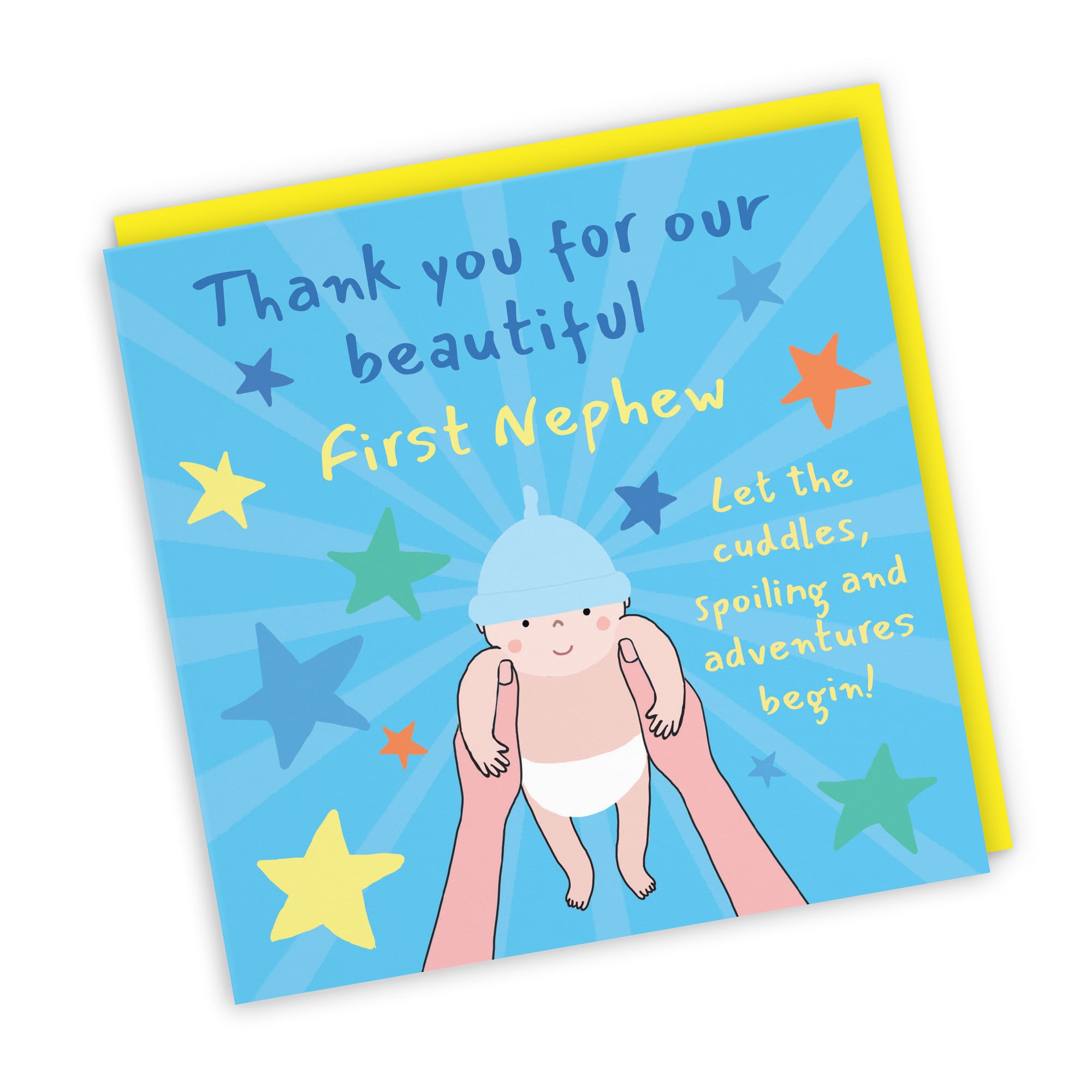 Thank You First Nephew New Baby Boy Congratulations Card Bundle Of Joy Laugh Out Loud - Default Title (GK00765)