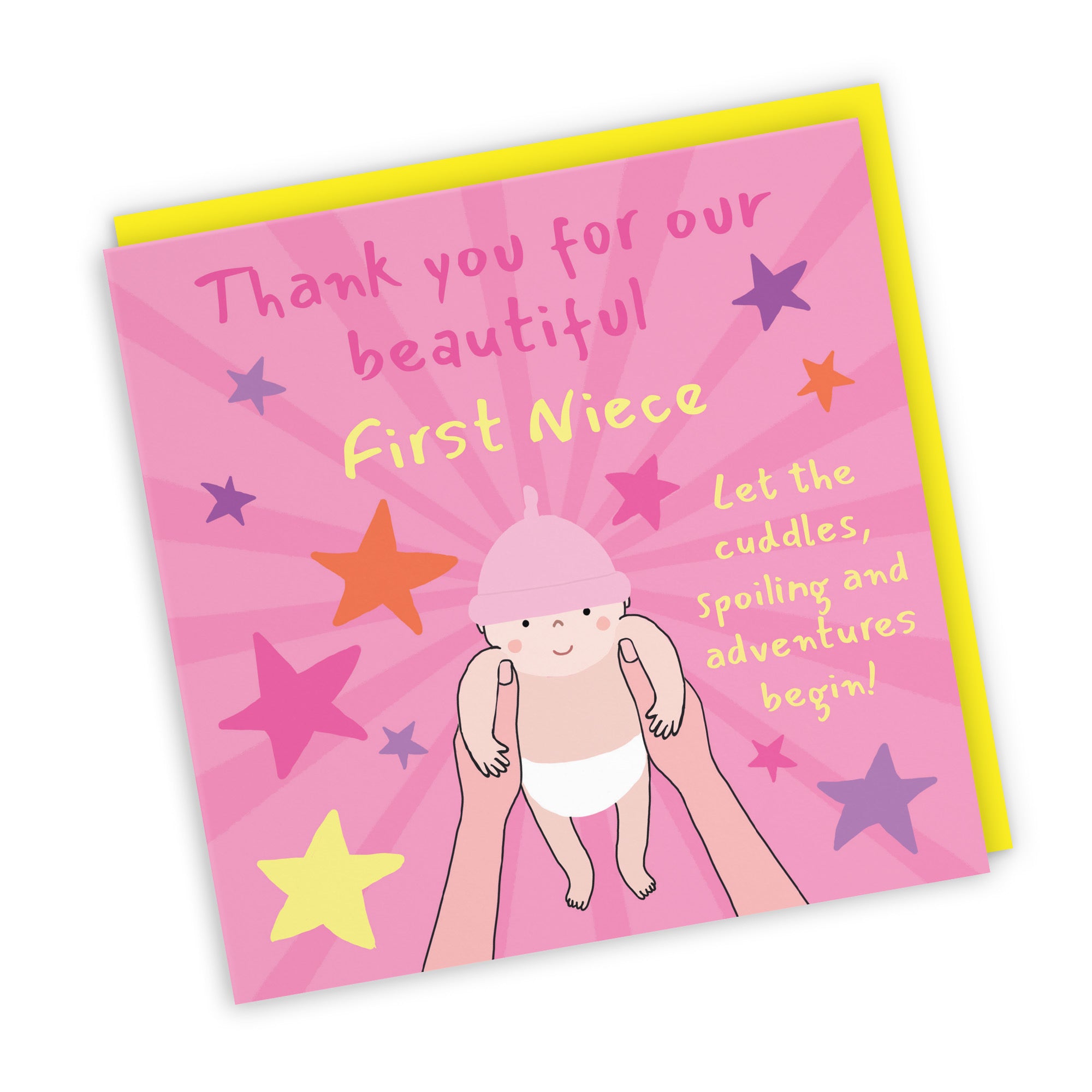Thank You First Niece New Baby Girl Congratulations Card Bundle Of Joy Laugh Out Loud - Default Title (GK00766)