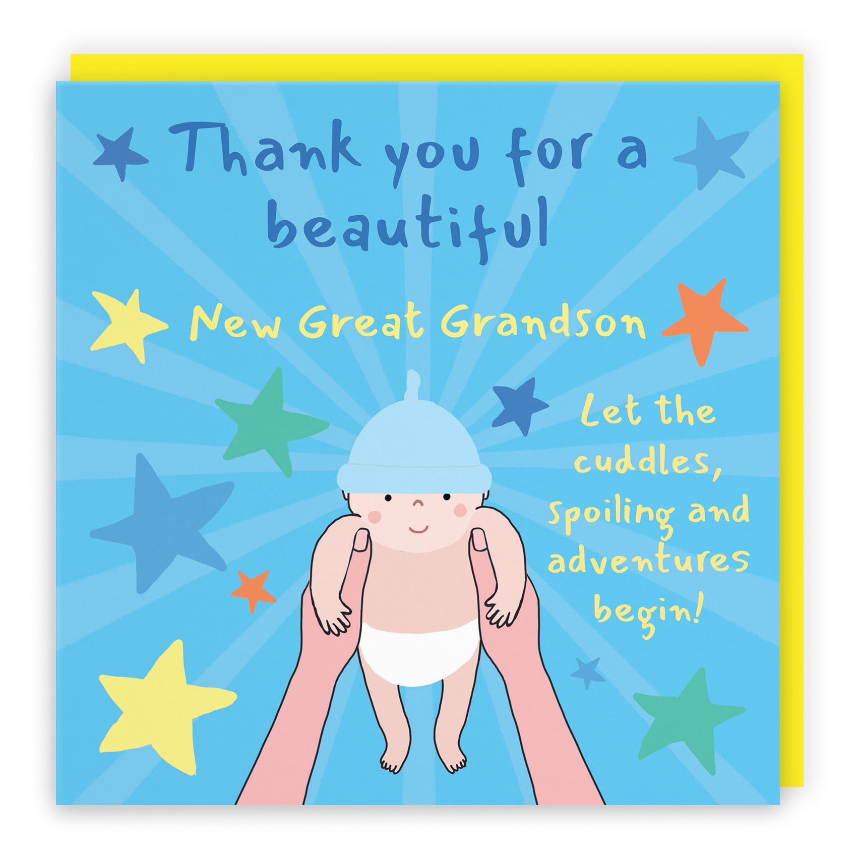 Thank You New Great Grandson New Baby Boy Congratulations Card Bundle Of Joy Laugh Out Loud - Default Title (GK00770)