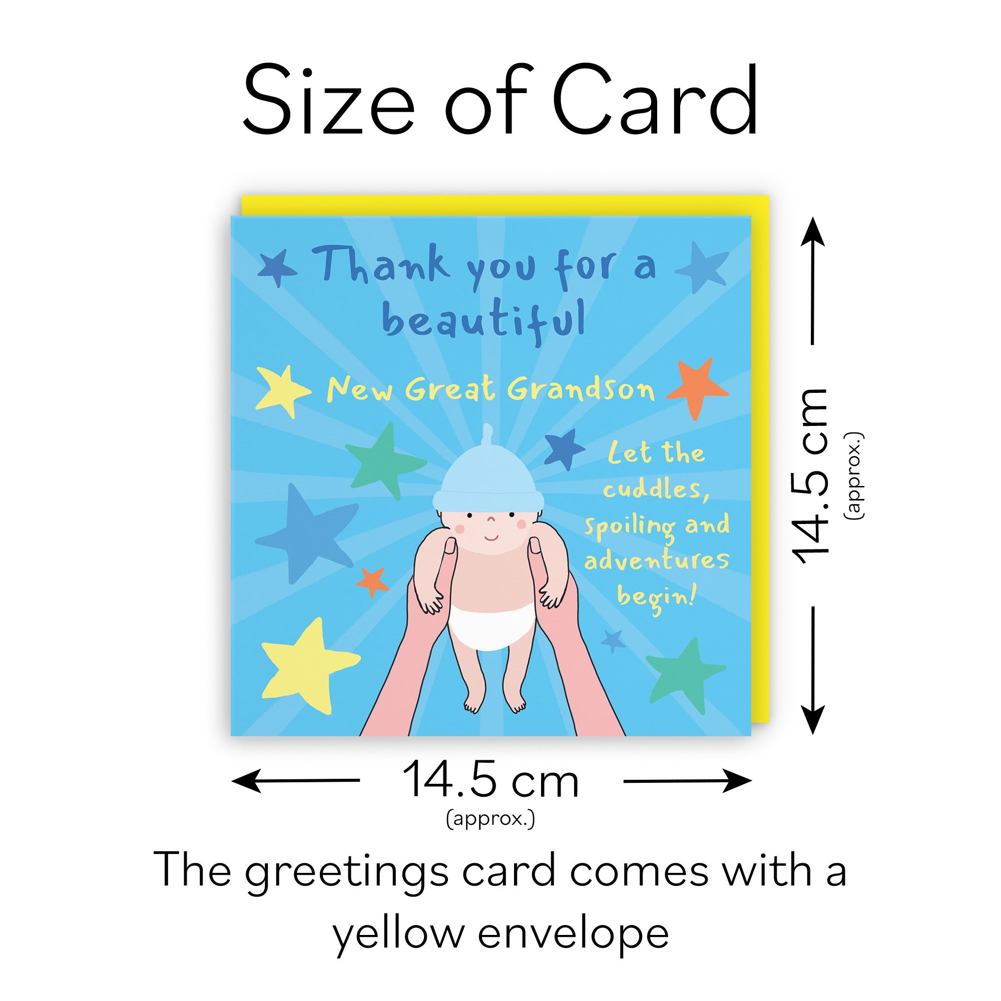 Thank You New Great Grandson New Baby Boy Congratulations Card Bundle Of Joy Laugh Out Loud - Default Title (GK00770)