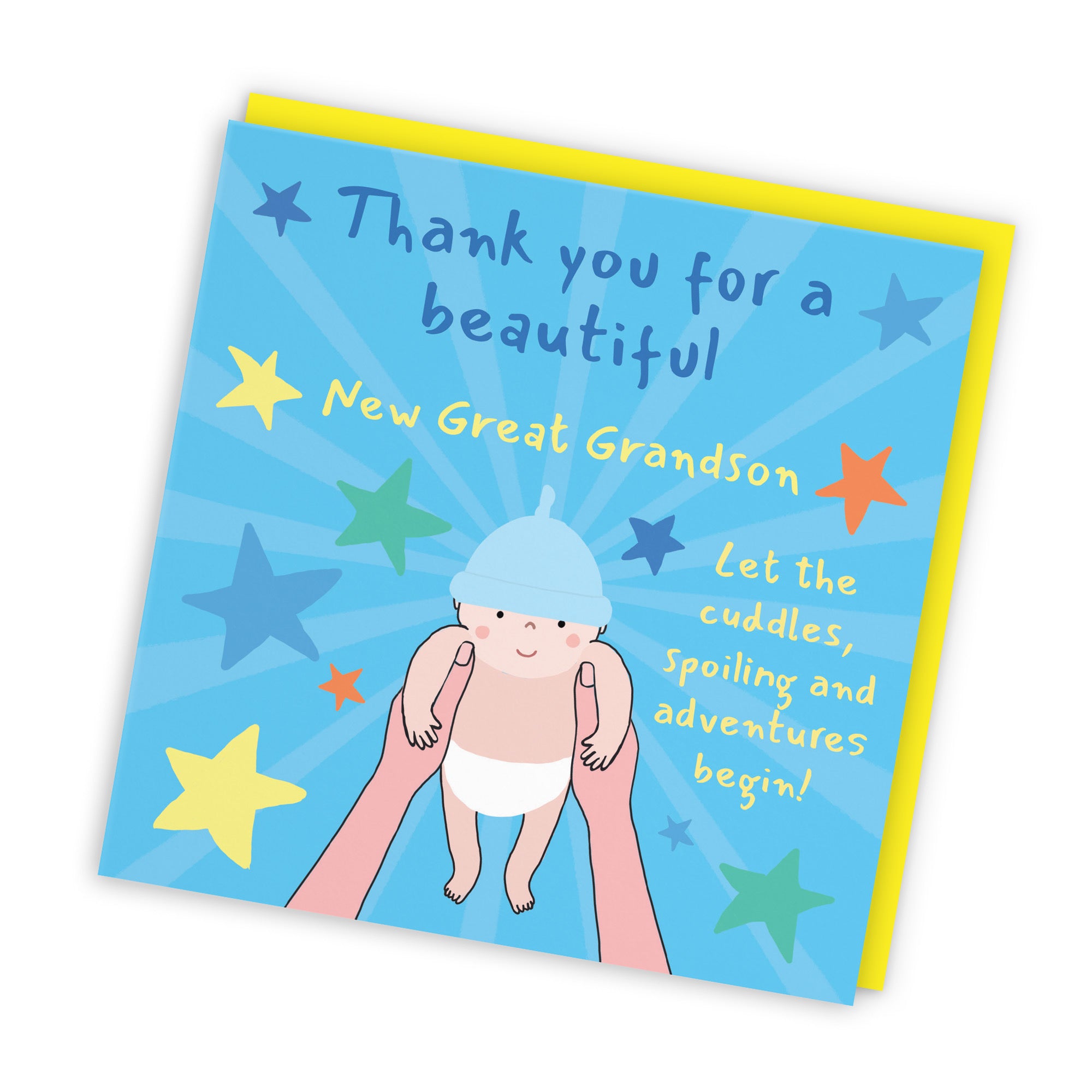 Thank You New Great Grandson New Baby Boy Congratulations Card Bundle Of Joy Laugh Out Loud - Default Title (GK00770)