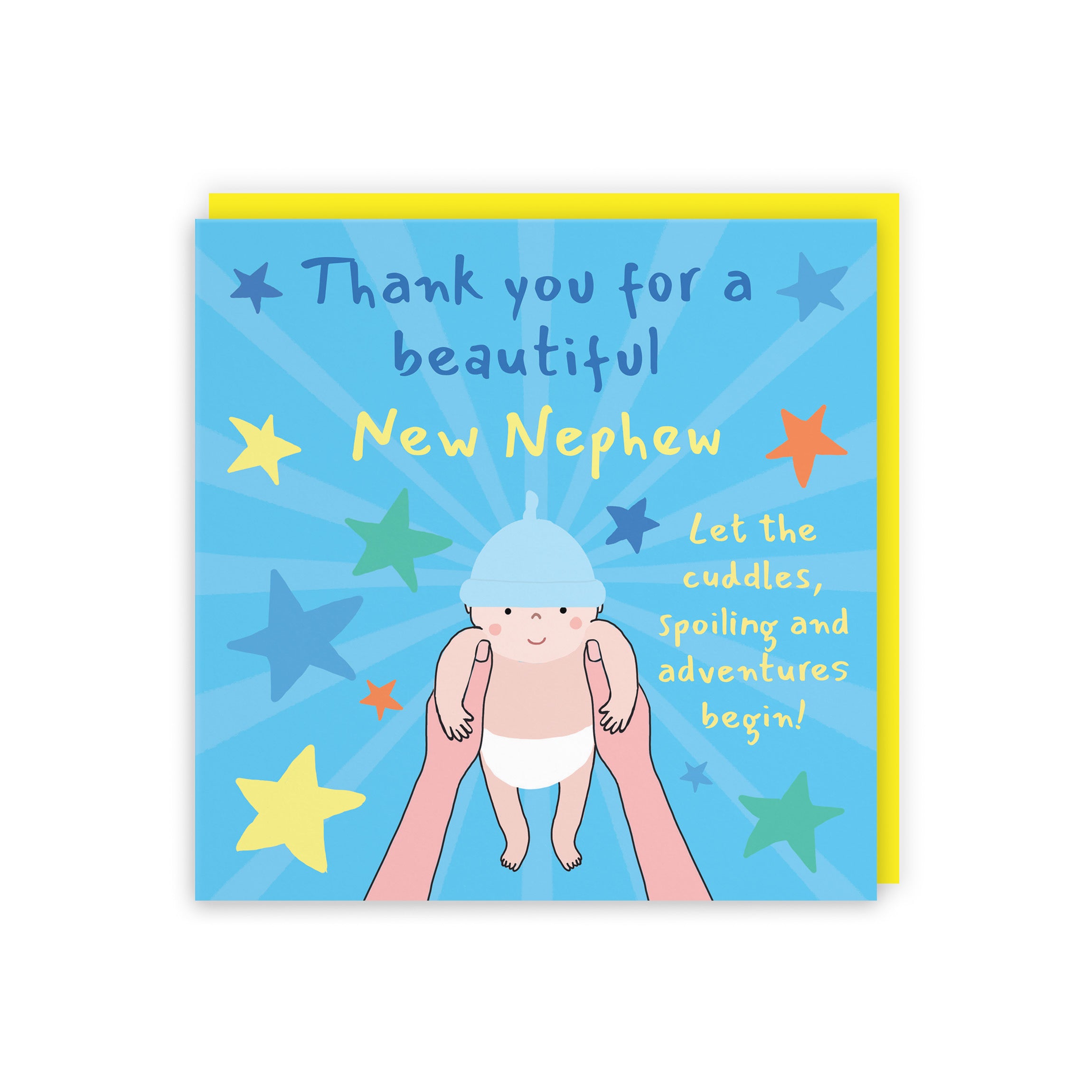 Thank You New Nephew New Baby Boy Congratulations Card Bundle Of Joy Laugh Out Loud - Default Title (GK00771)