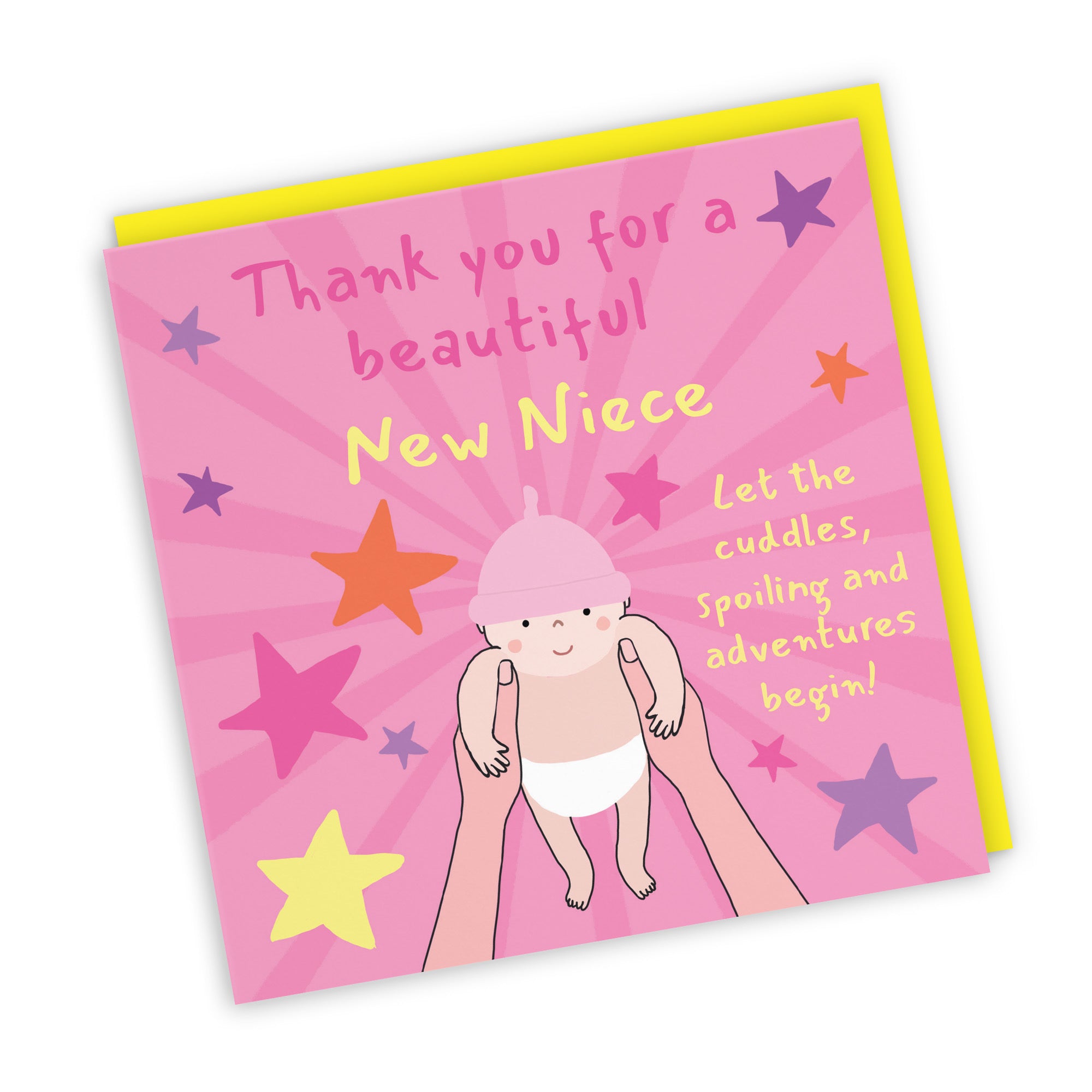 Thank You New Niece New Baby Girl Congratulations Card Bundle Of Joy Laugh Out Loud - Default Title (GK00772)
