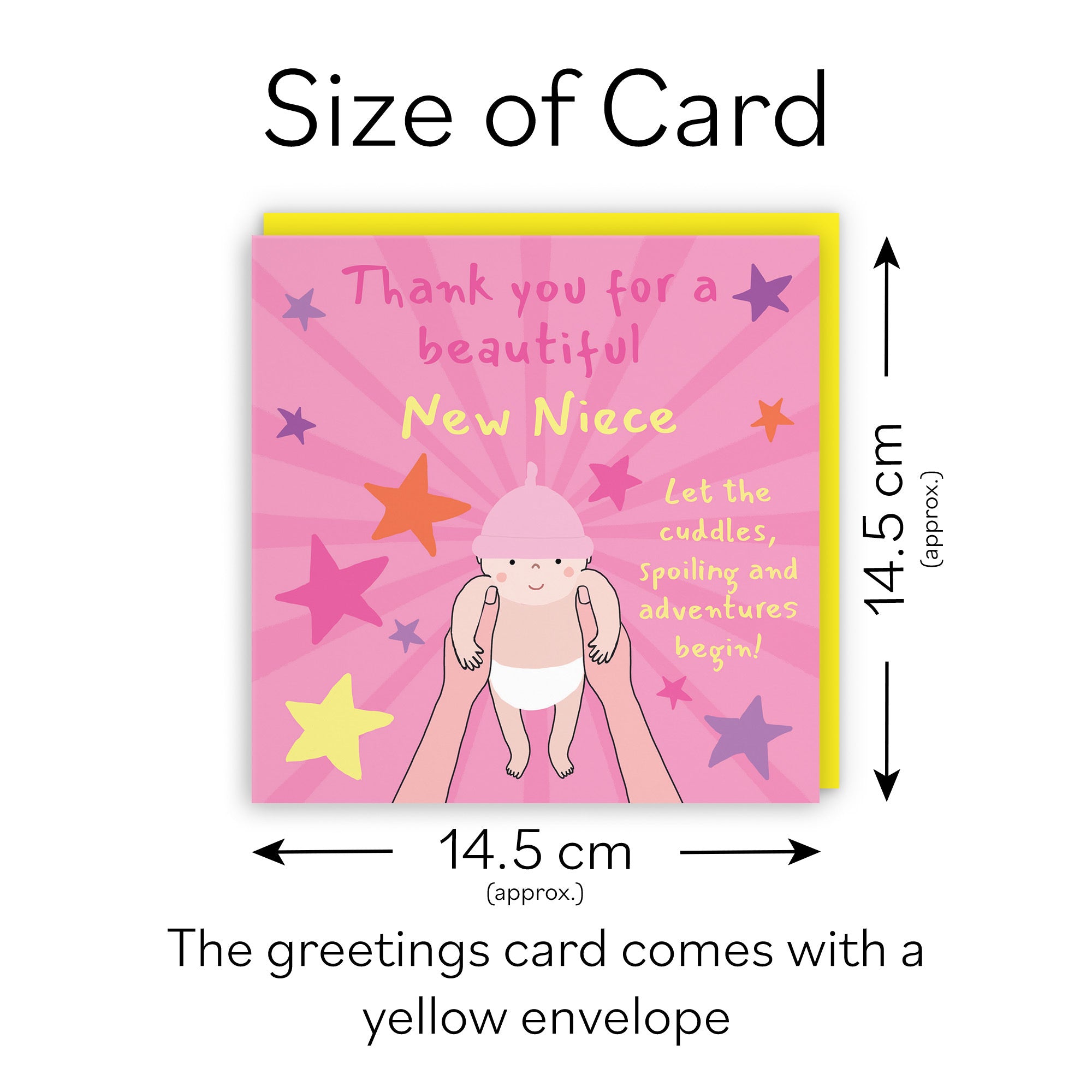 Thank You New Niece New Baby Girl Congratulations Card Bundle Of Joy Laugh Out Loud - Default Title (GK00772)