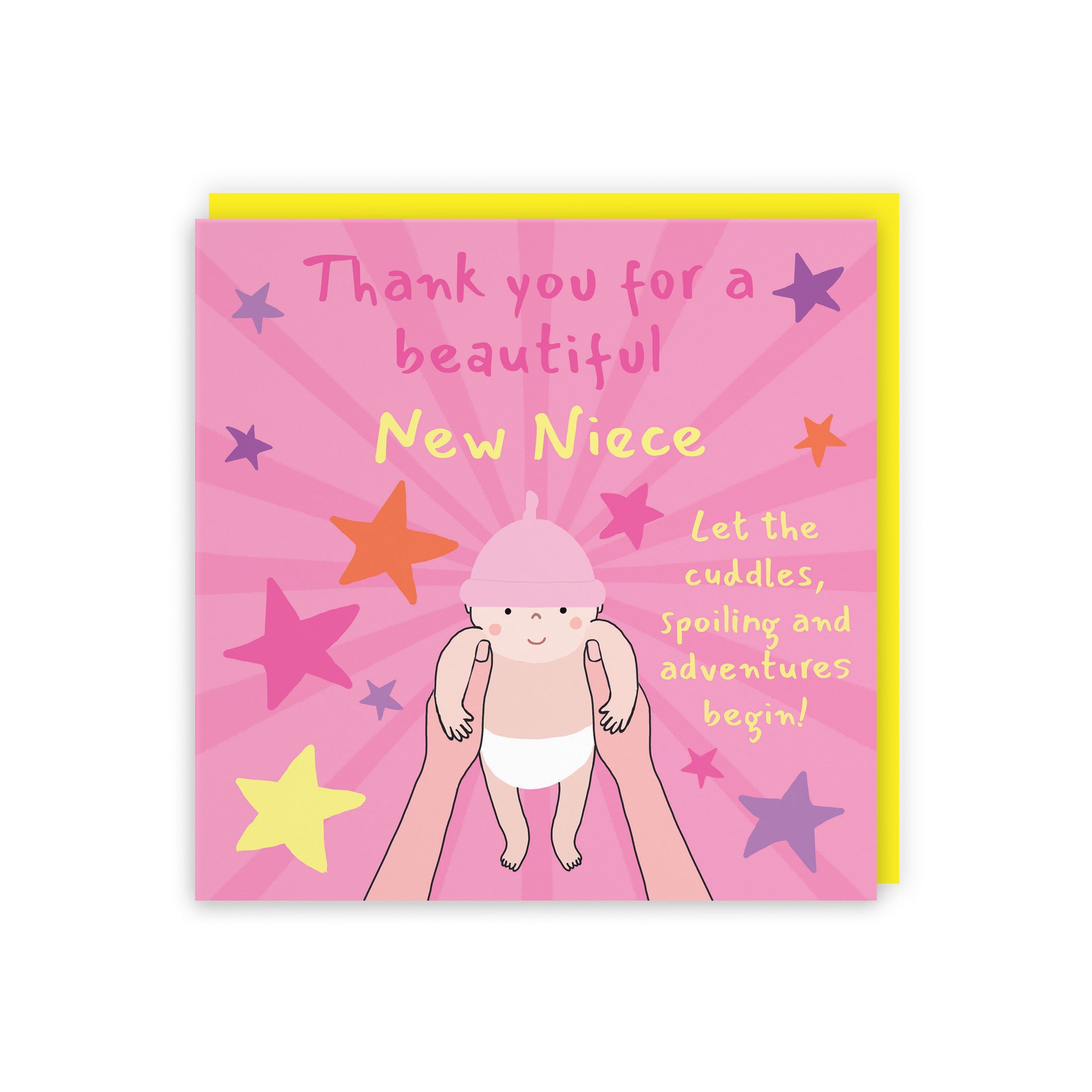Thank You New Niece New Baby Girl Congratulations Card Bundle Of Joy Laugh Out Loud - Default Title (GK00772)