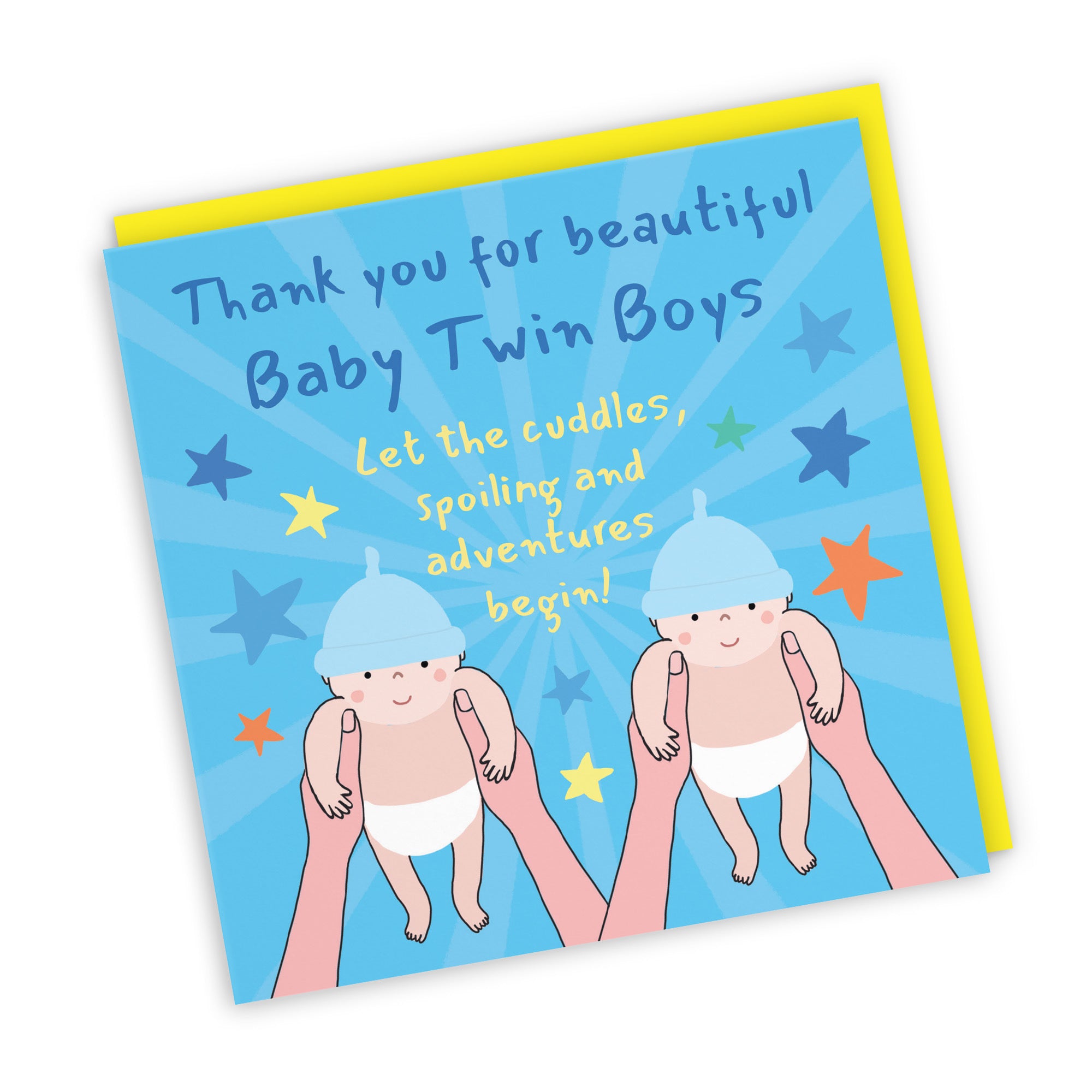 Thank You New Twin Boys New Baby Boys Congratulations Card Bundle Of Joy Laugh Out Loud - Default Title (GK00773)
