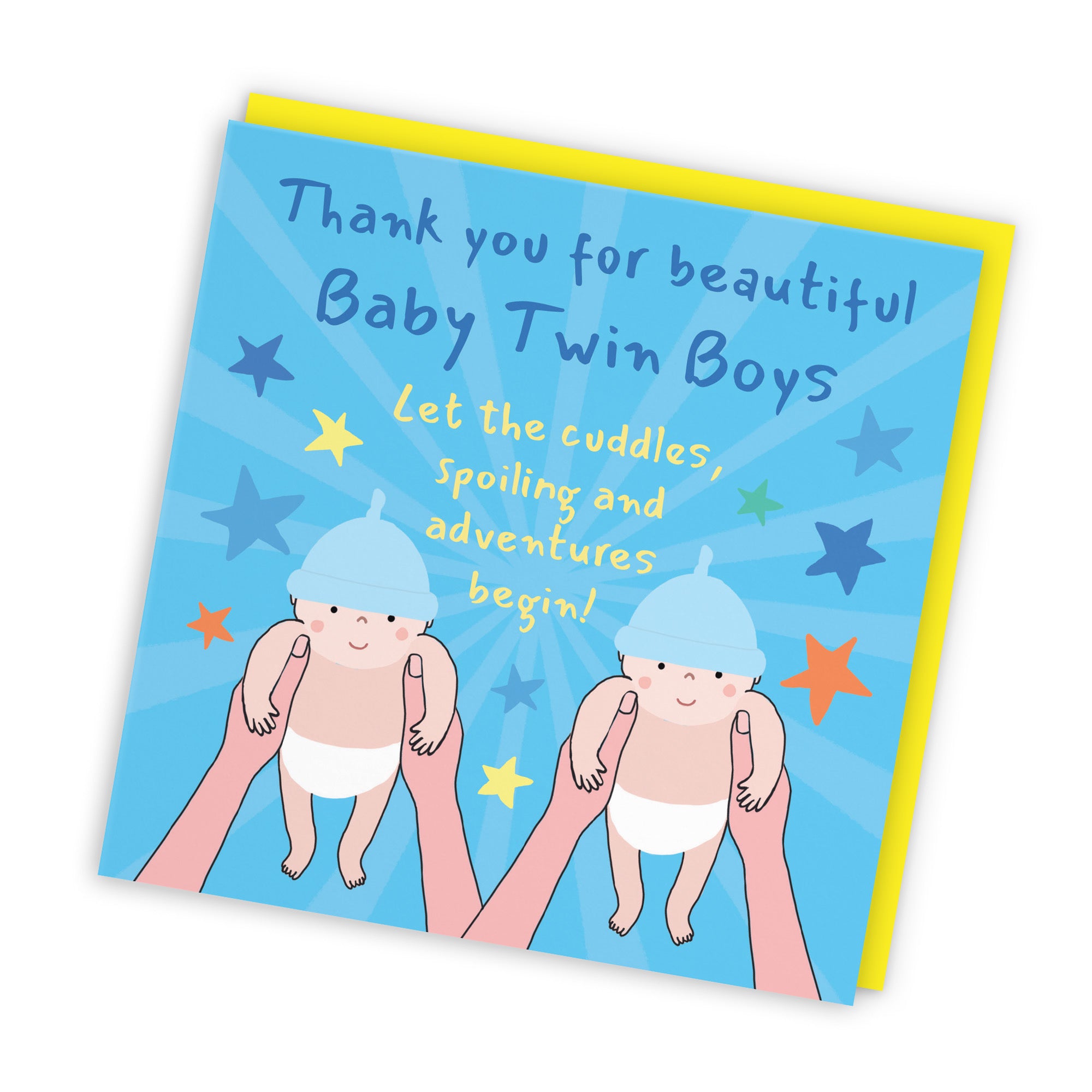 Thank You New Twin Boys New Baby Boys Congratulations Card Bundle Of Joy Laugh Out Loud - Default Title (GK00773)