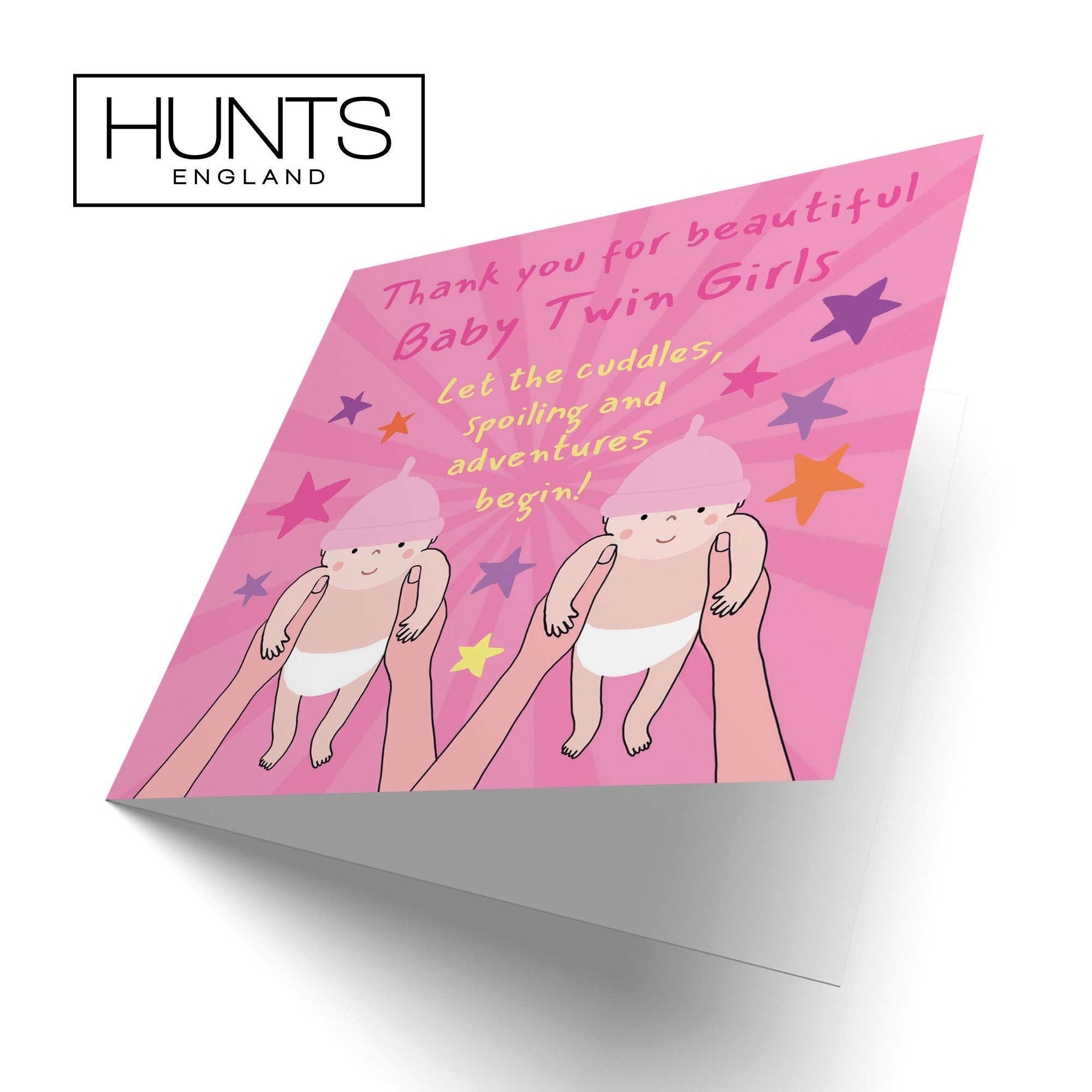 Thank You New Twin Girls New Baby Girls Congratulations Card Bundle Of Joy Laugh Out Loud - Default Title (GK00774)