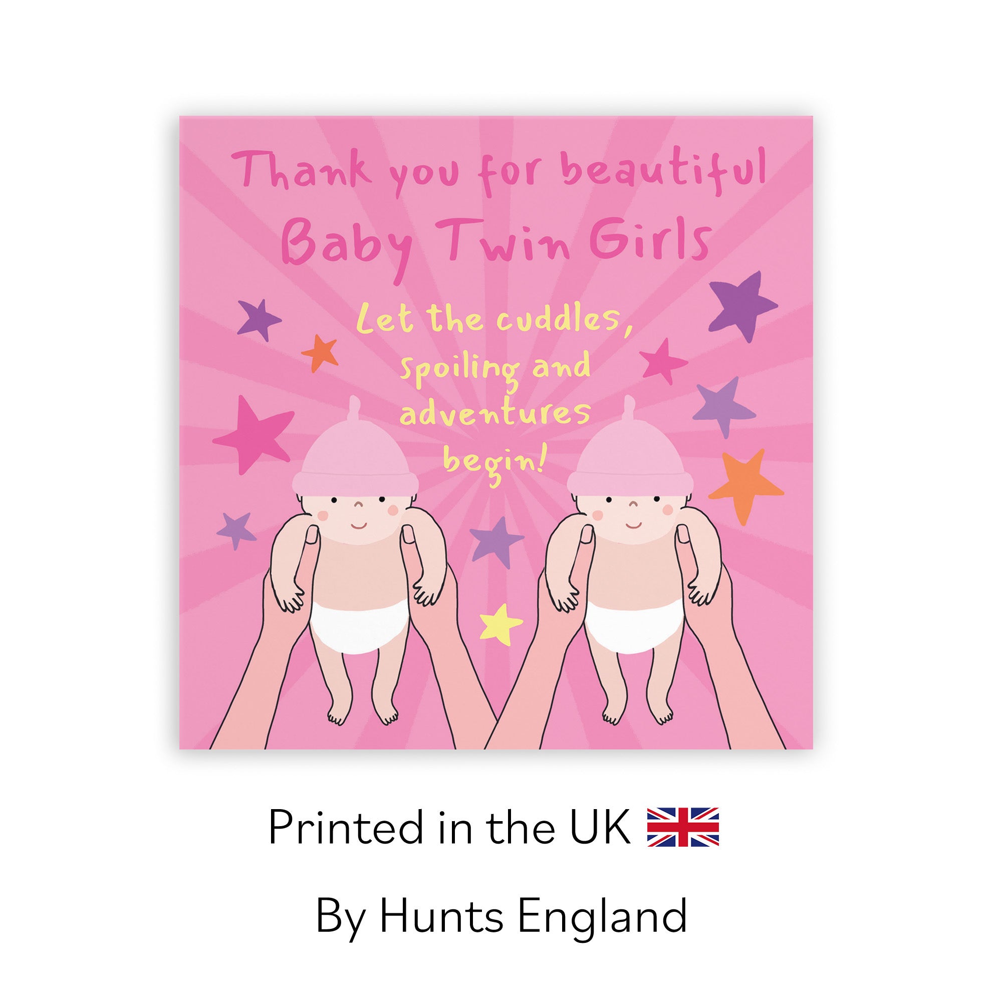 Thank You New Twin Girls New Baby Girls Congratulations Card Bundle Of Joy Laugh Out Loud - Default Title (GK00774)