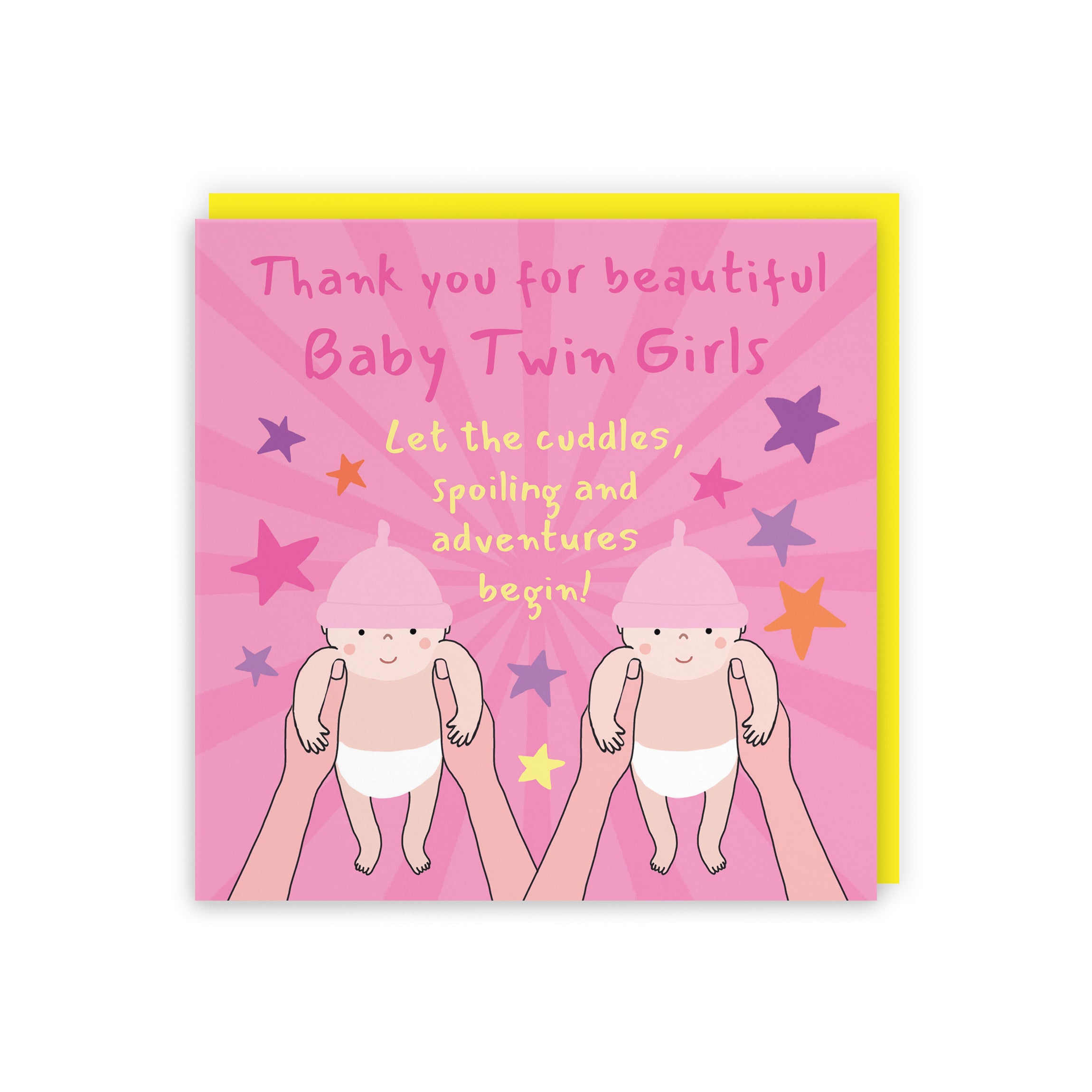 Thank You New Twin Girls New Baby Girls Congratulations Card Bundle Of Joy Laugh Out Loud - Default Title (GK00774)
