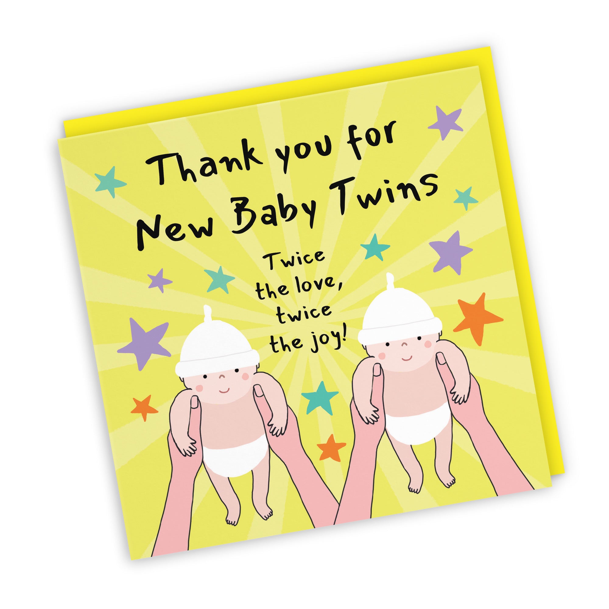 Thank You New Twins New Baby Congratulations Card Bundle Of Joy Laugh Out Loud - Default Title (GK00775)
