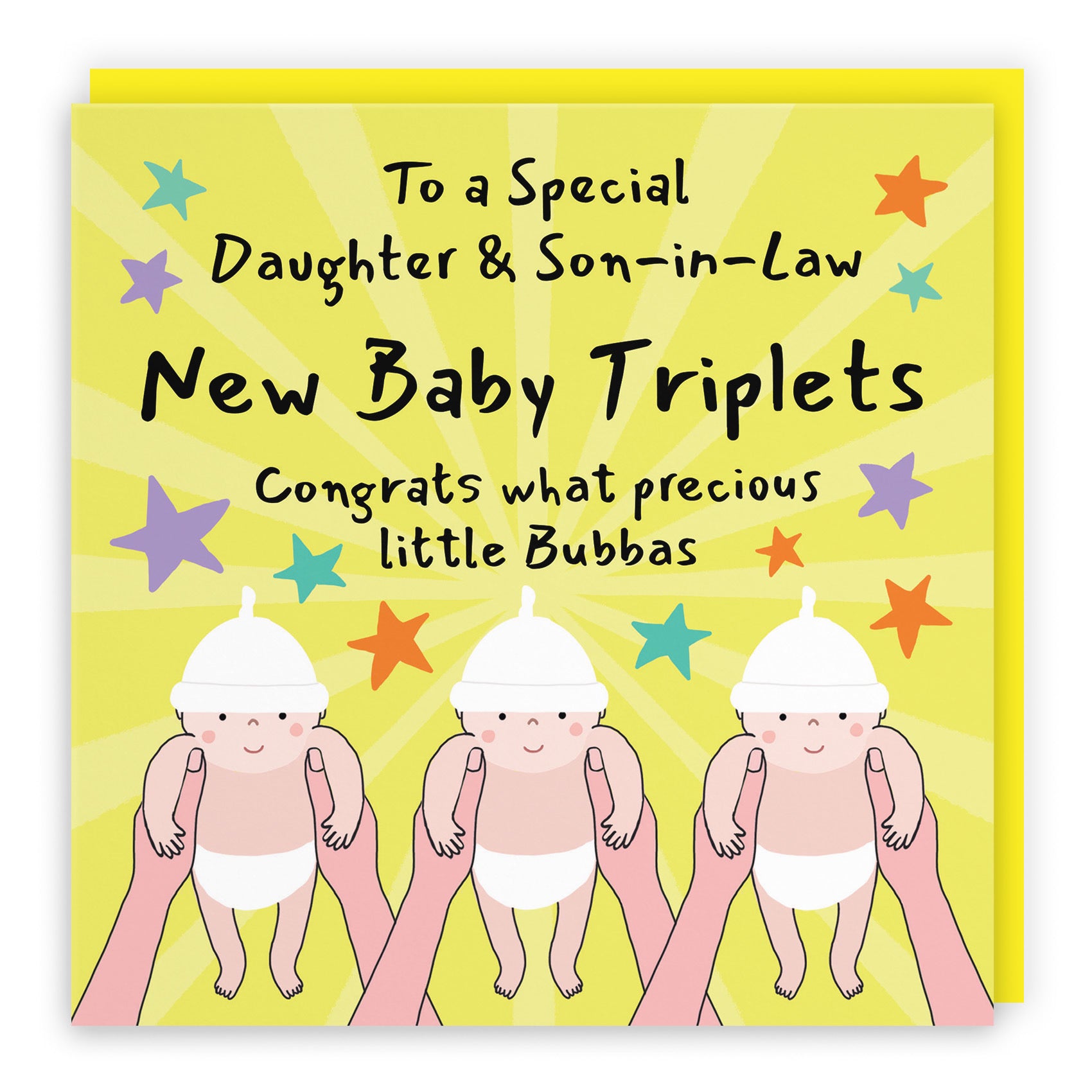 Triplets New Baby Congratulations Card For Daughter And Son-in-Law Bundle Of Joy Laugh Out Loud - Default Title (GK00778)