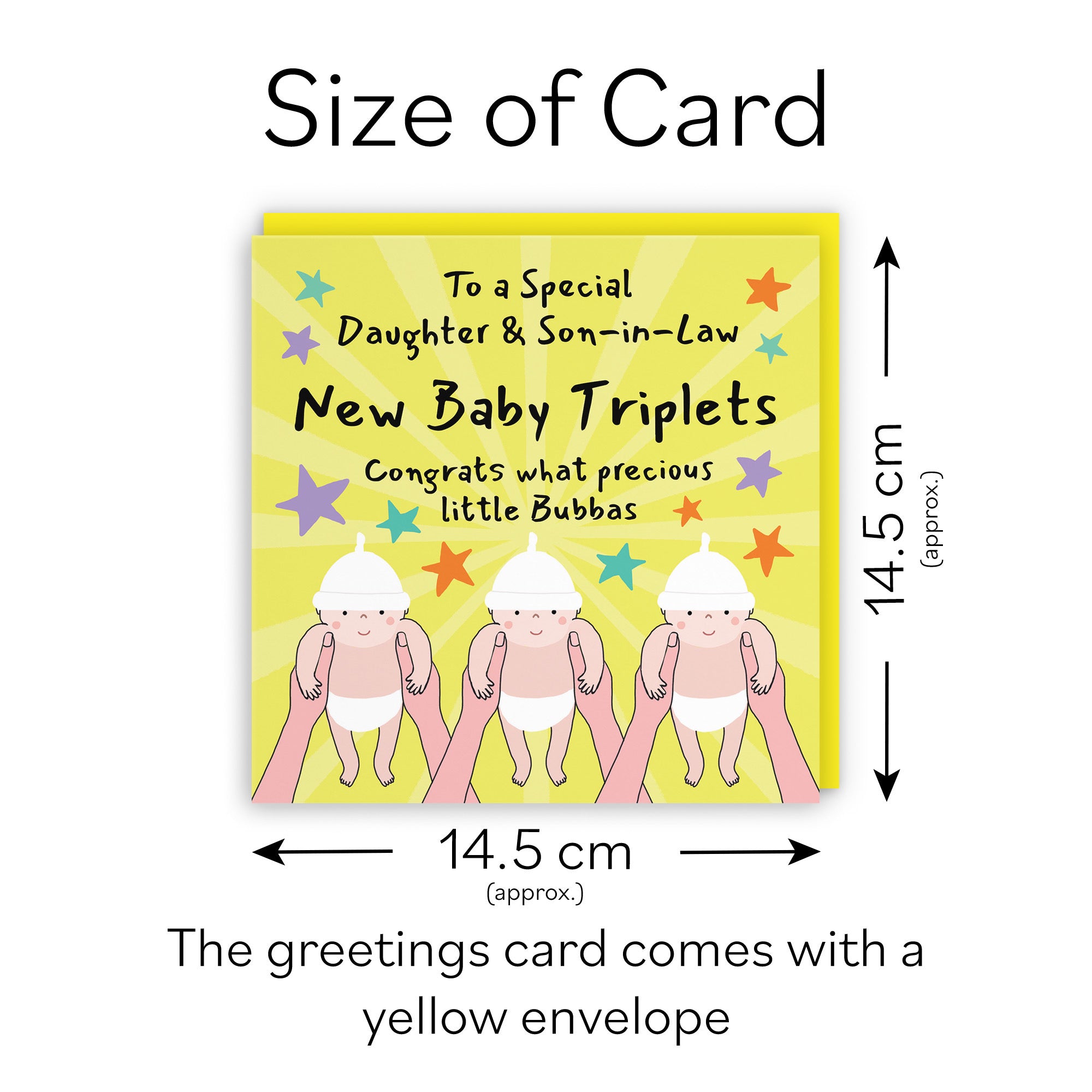 Triplets New Baby Congratulations Card For Daughter And Son-in-Law Bundle Of Joy Laugh Out Loud - Default Title (GK00778)