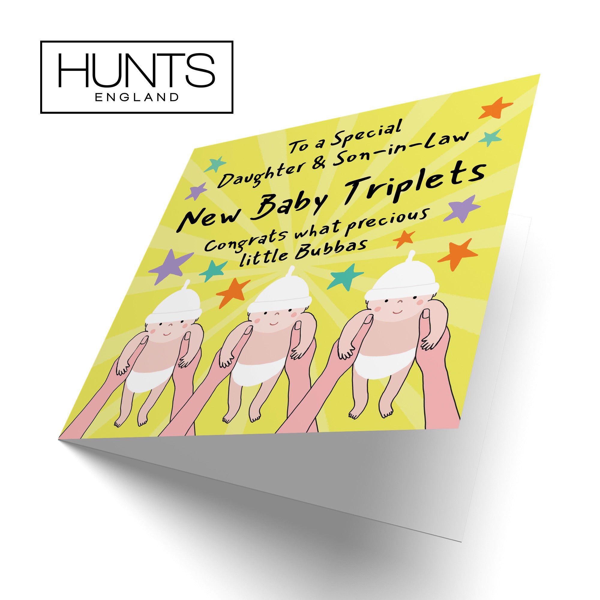 Triplets New Baby Congratulations Card For Daughter And Son-in-Law Bundle Of Joy Laugh Out Loud - Default Title (GK00778)