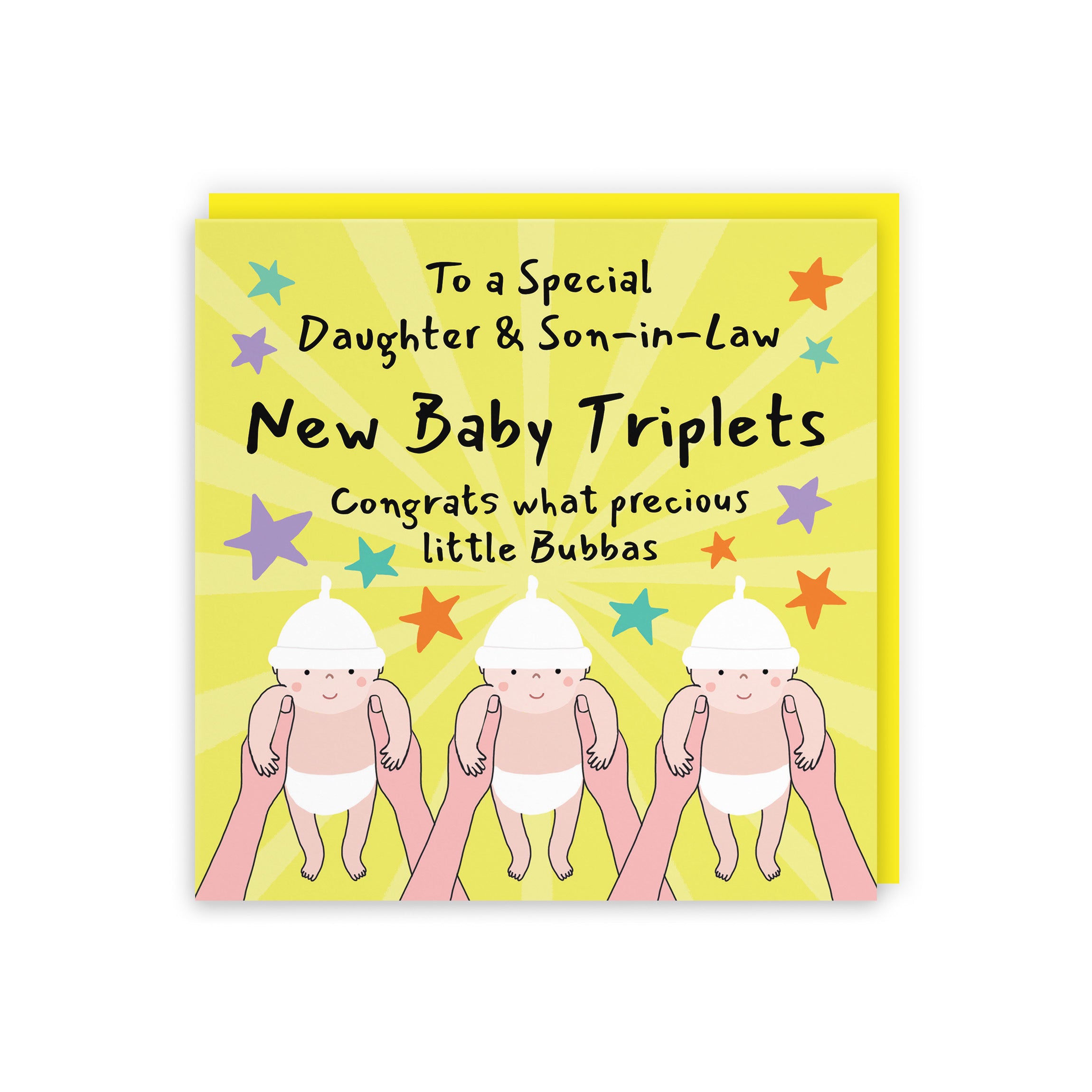 Triplets New Baby Congratulations Card For Daughter And Son-in-Law Bundle Of Joy Laugh Out Loud - Default Title (GK00778)