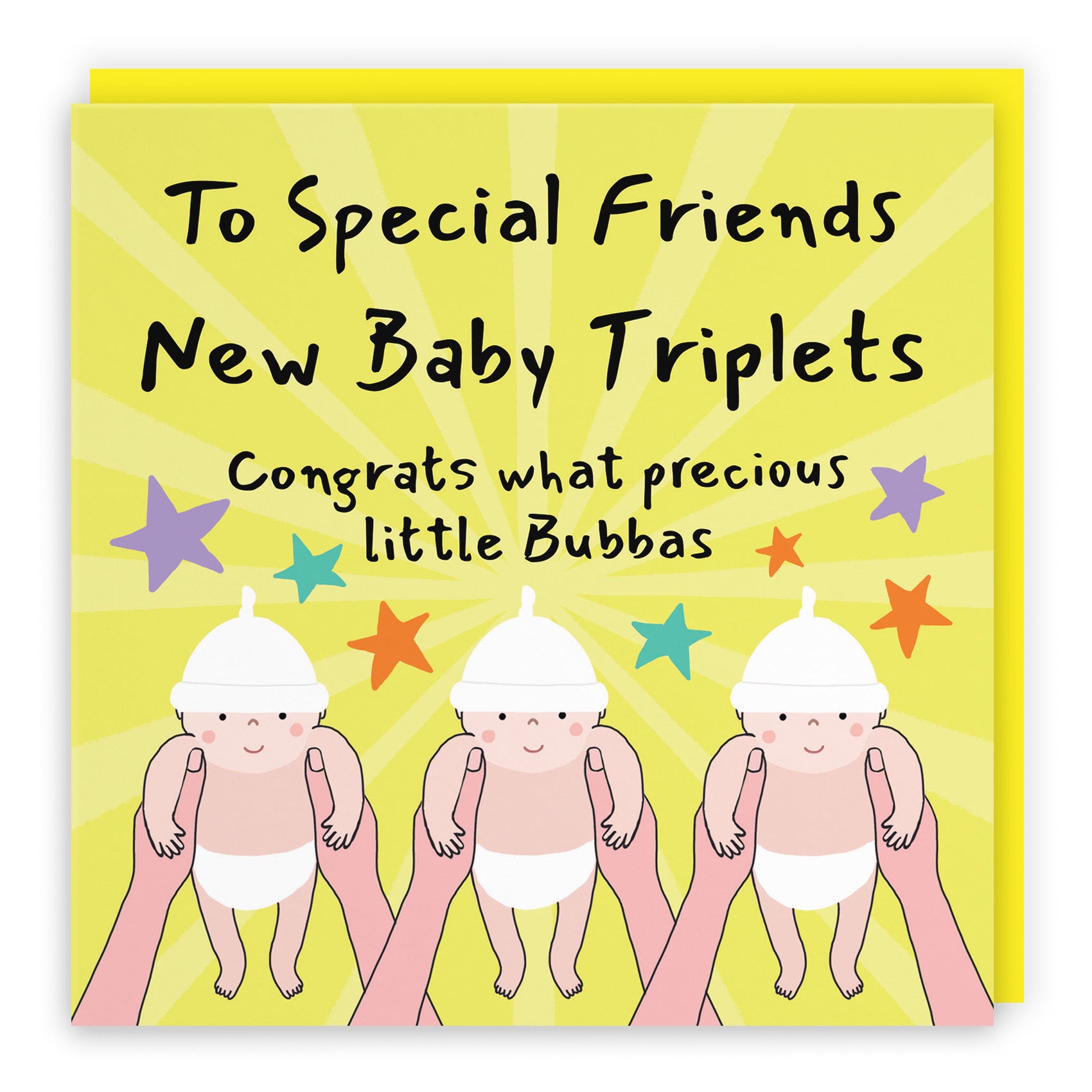 Triplets New Baby Congratulations Card For Friends Bundle Of Joy Laugh Out Loud - Default Title (GK00779)