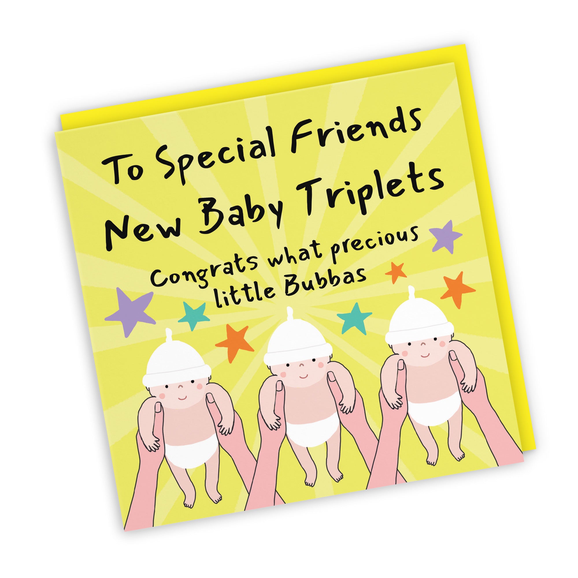 Triplets New Baby Congratulations Card For Friends Bundle Of Joy Laugh Out Loud - Default Title (GK00779)