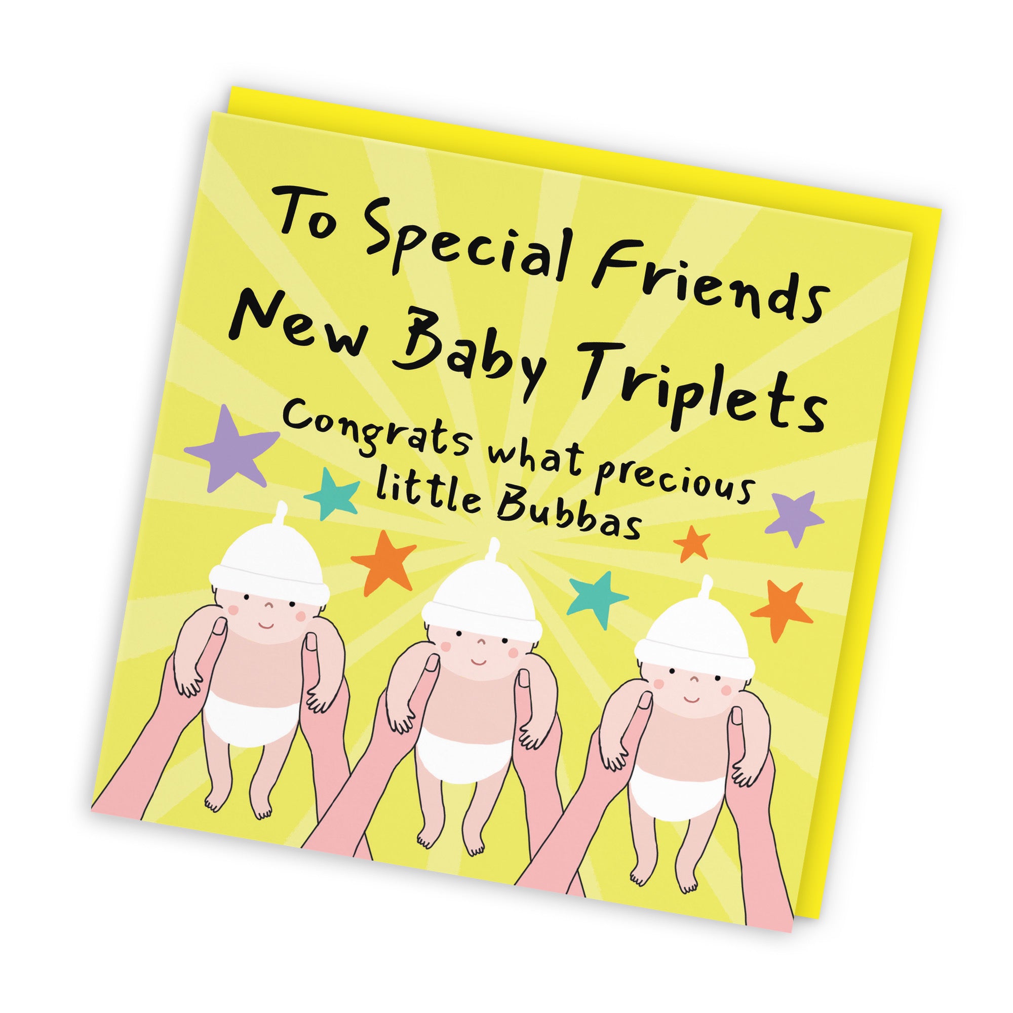 Triplets New Baby Congratulations Card For Friends Bundle Of Joy Laugh Out Loud - Default Title (GK00779)
