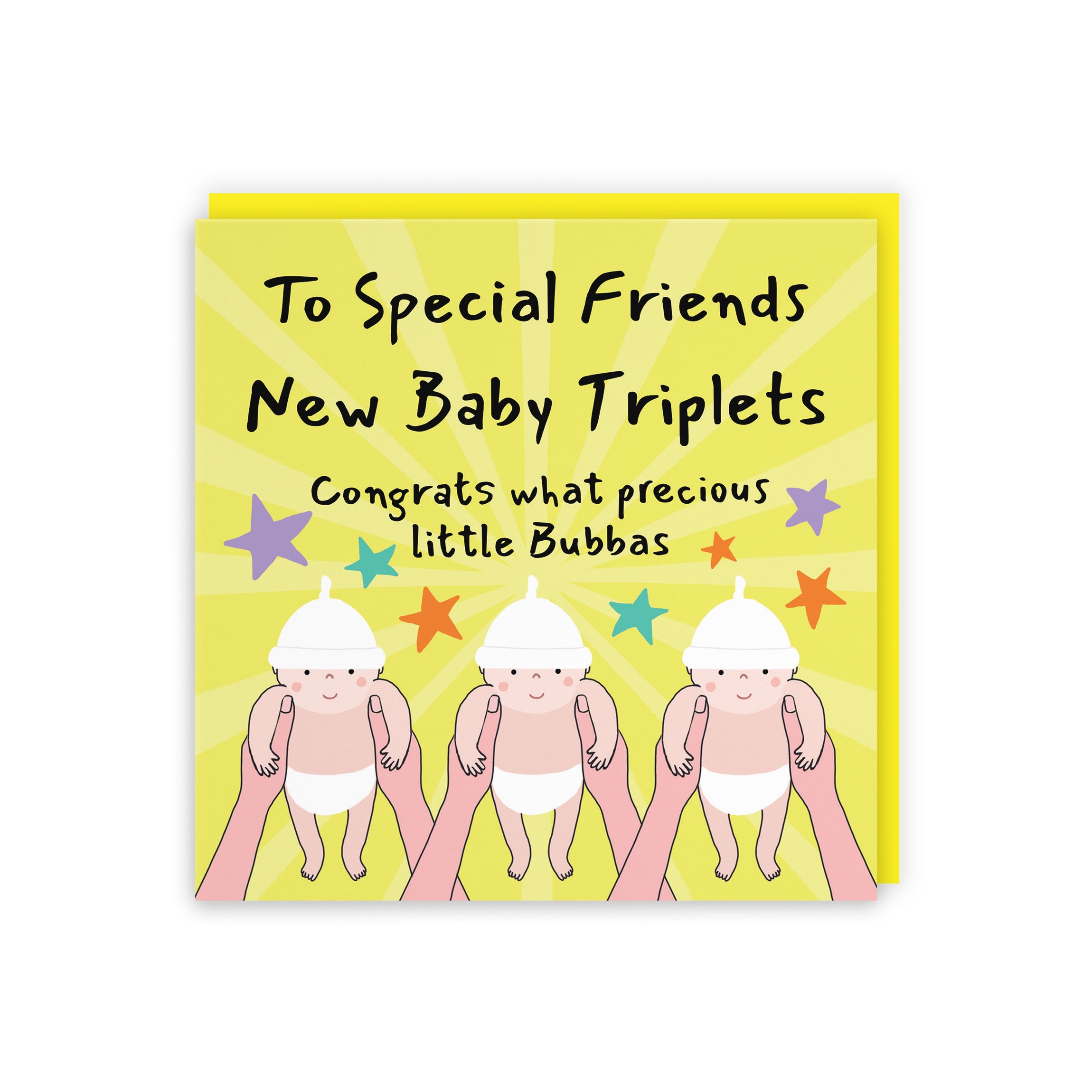 Triplets New Baby Congratulations Card For Friends Bundle Of Joy Laugh Out Loud - Default Title (GK00779)