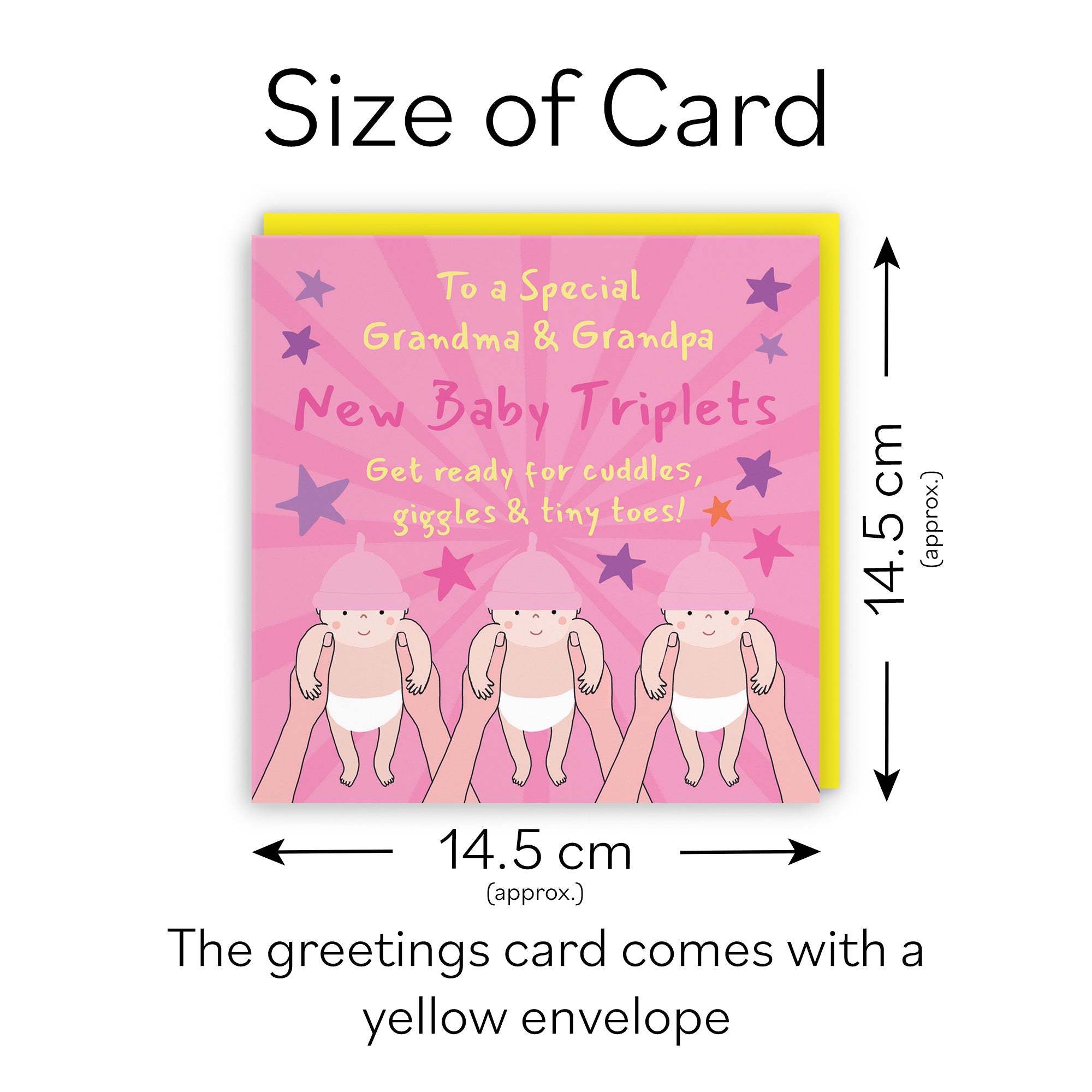 Triplets New Baby Girls Congratulations Card For Grandma And Grandpa Bundle Of Joy Laugh Out Loud - Default Title (GK00780)