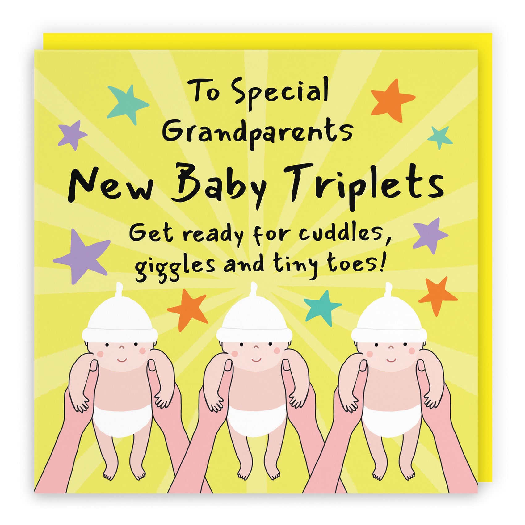 Triplets New Baby Congratulations Card For Grandparents Bundle Of Joy Laugh Out Loud - Default Title (GK00781)