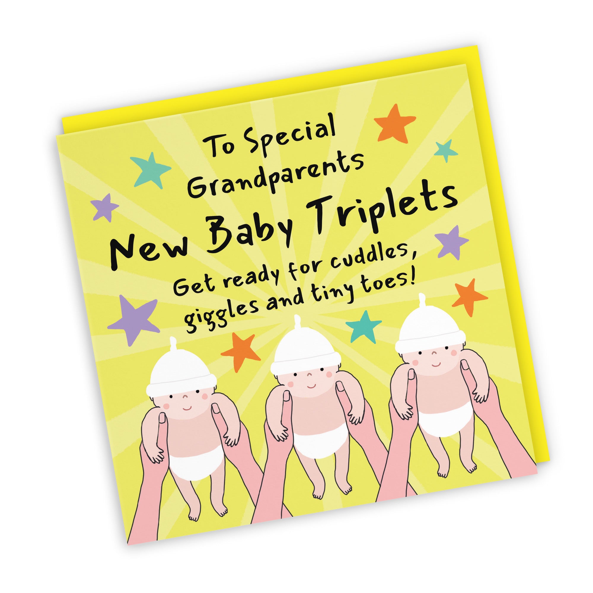 Triplets New Baby Congratulations Card For Grandparents Bundle Of Joy Laugh Out Loud - Default Title (GK00781)