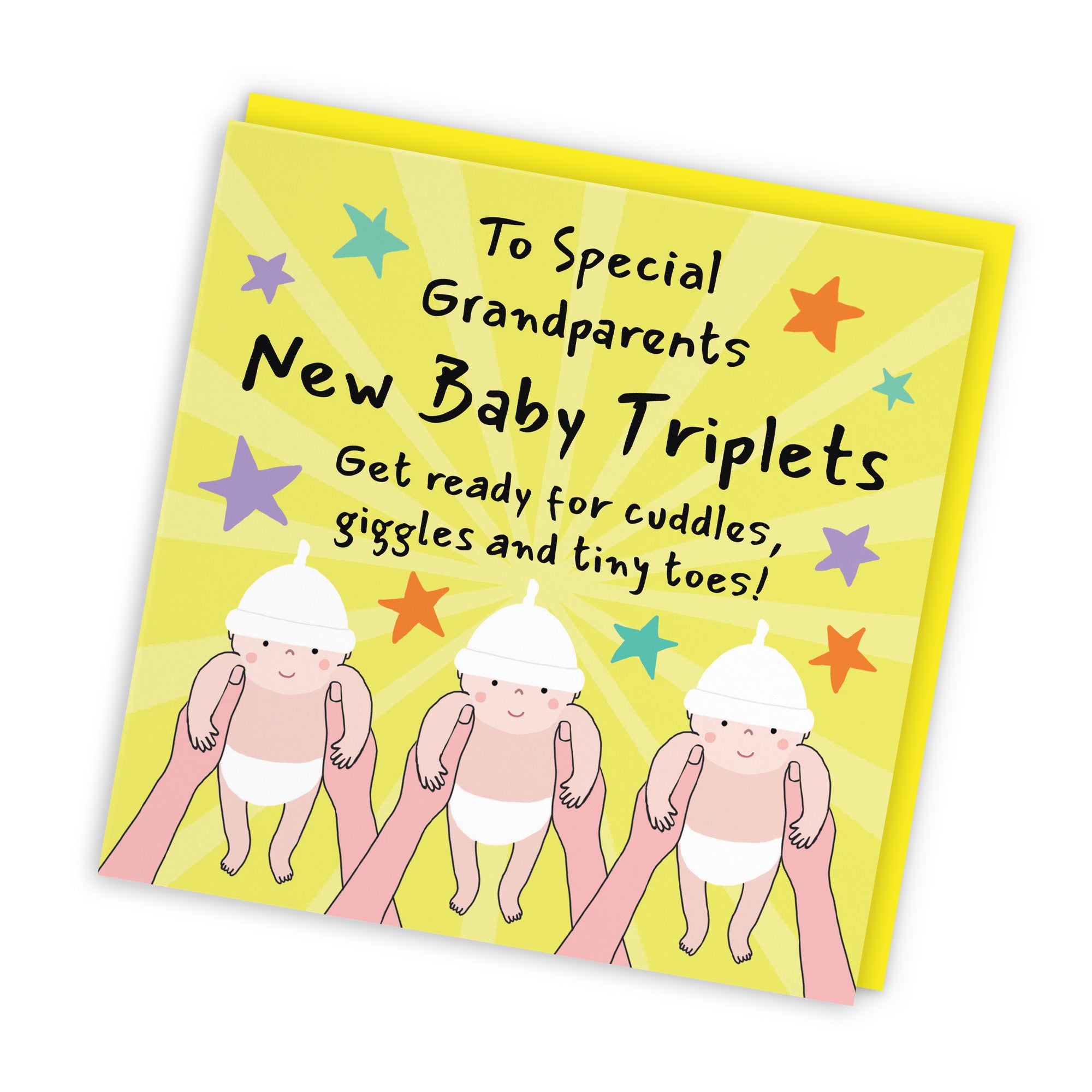 Triplets New Baby Congratulations Card For Grandparents Bundle Of Joy Laugh Out Loud - Default Title (GK00781)