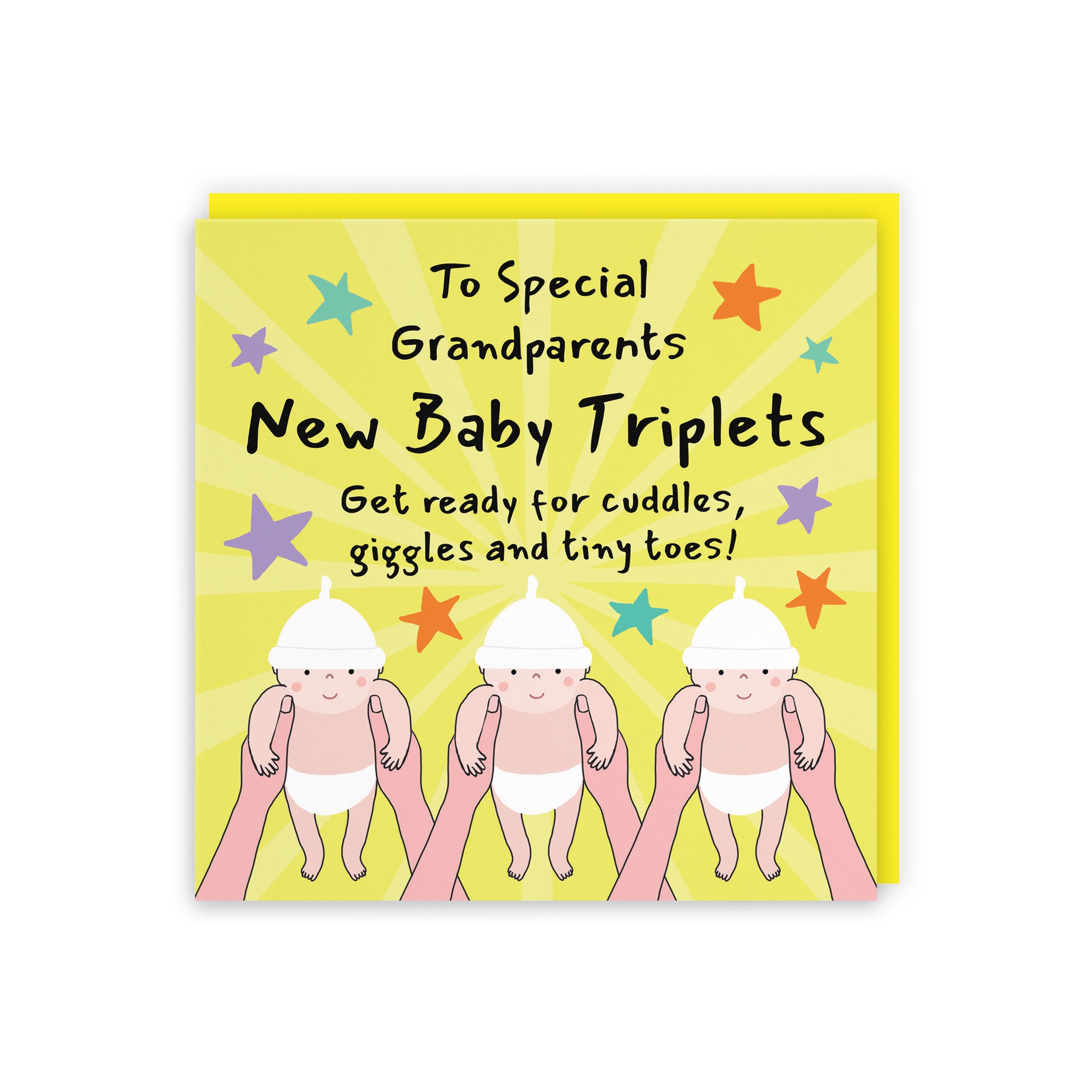 Triplets New Baby Congratulations Card For Grandparents Bundle Of Joy Laugh Out Loud - Default Title (GK00781)