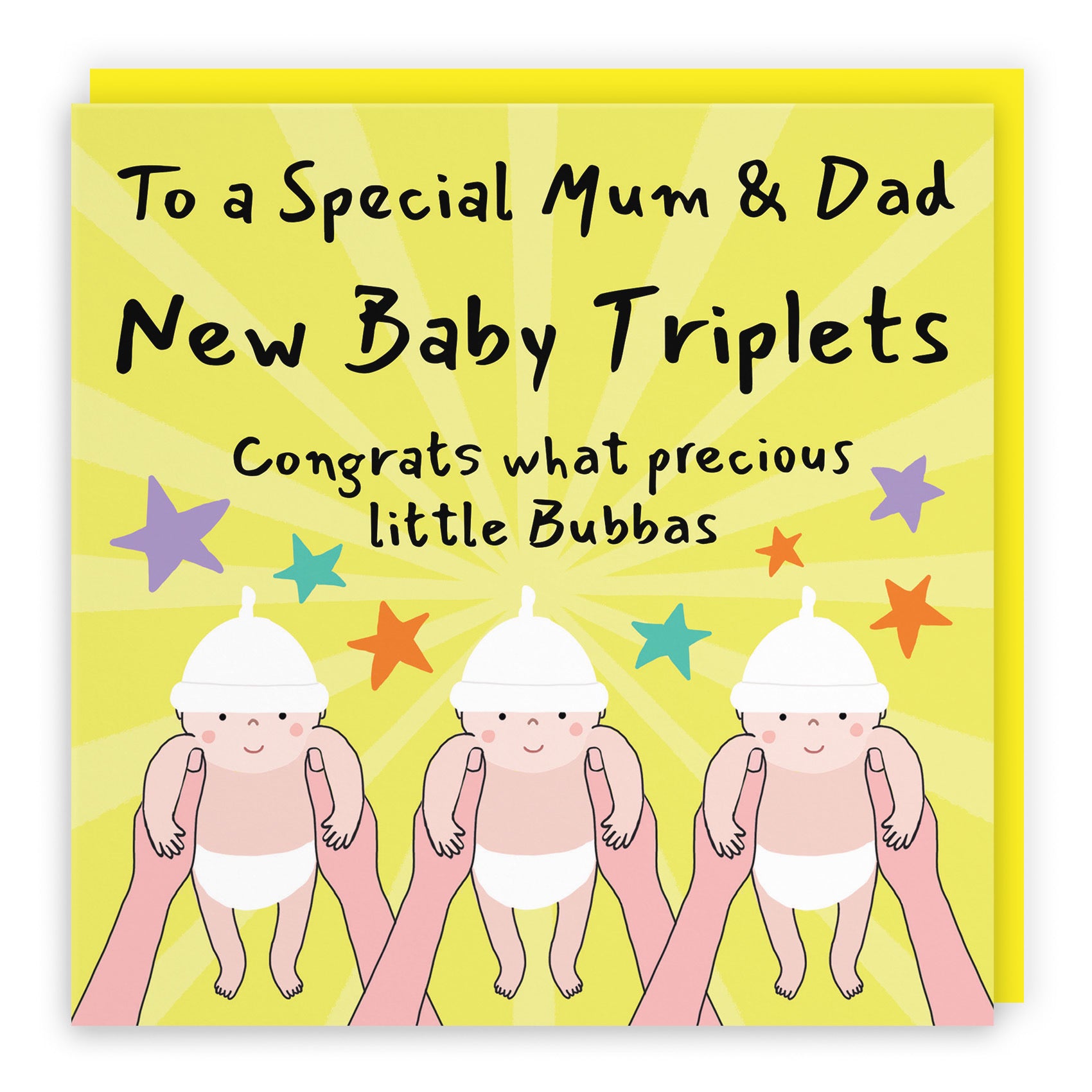Triplets New Baby Congratulations Card For Mum And Dad Bundle Of Joy Laugh Out Loud - Default Title (GK00782)