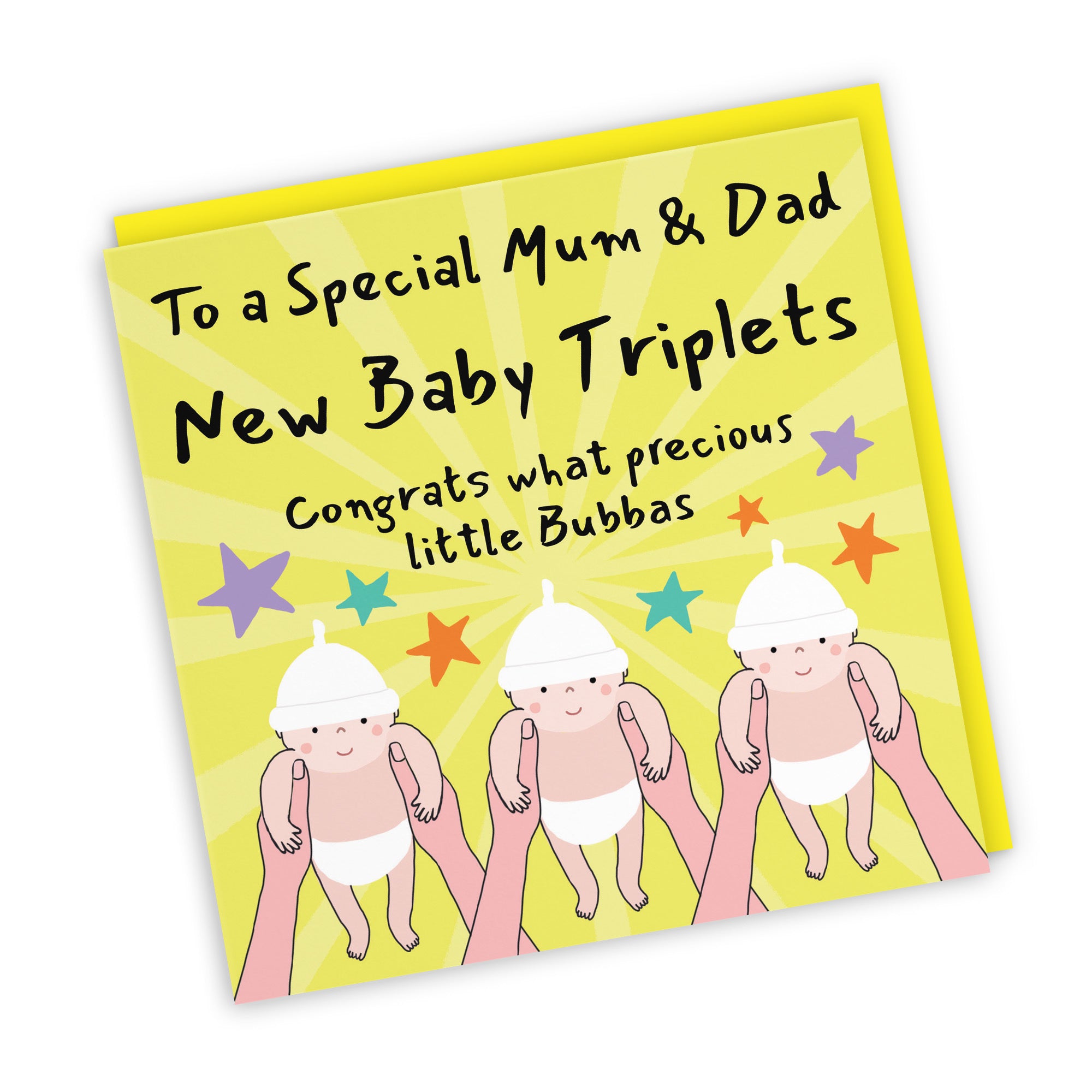 Triplets New Baby Congratulations Card For Mum And Dad Bundle Of Joy Laugh Out Loud - Default Title (GK00782)
