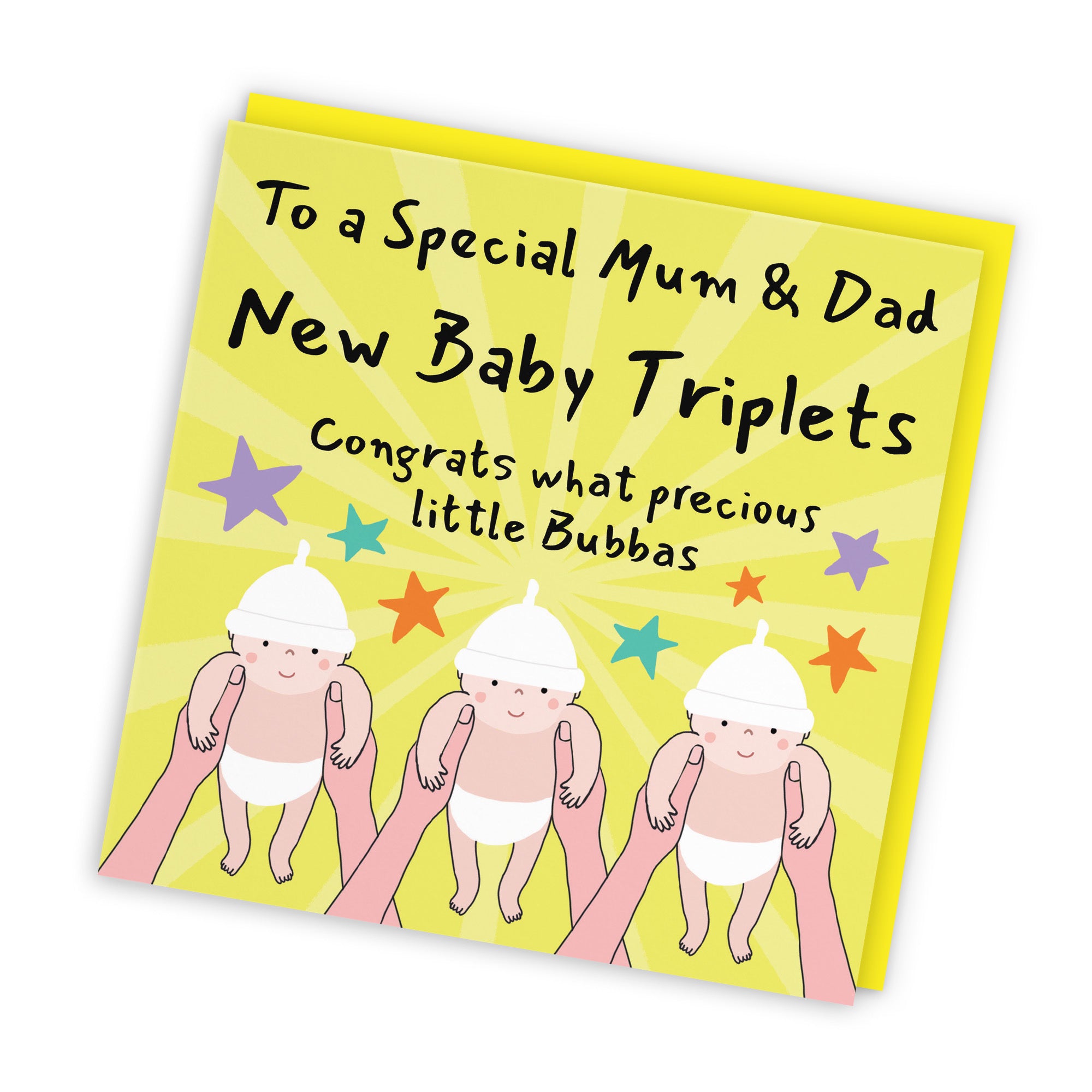 Triplets New Baby Congratulations Card For Mum And Dad Bundle Of Joy Laugh Out Loud - Default Title (GK00782)