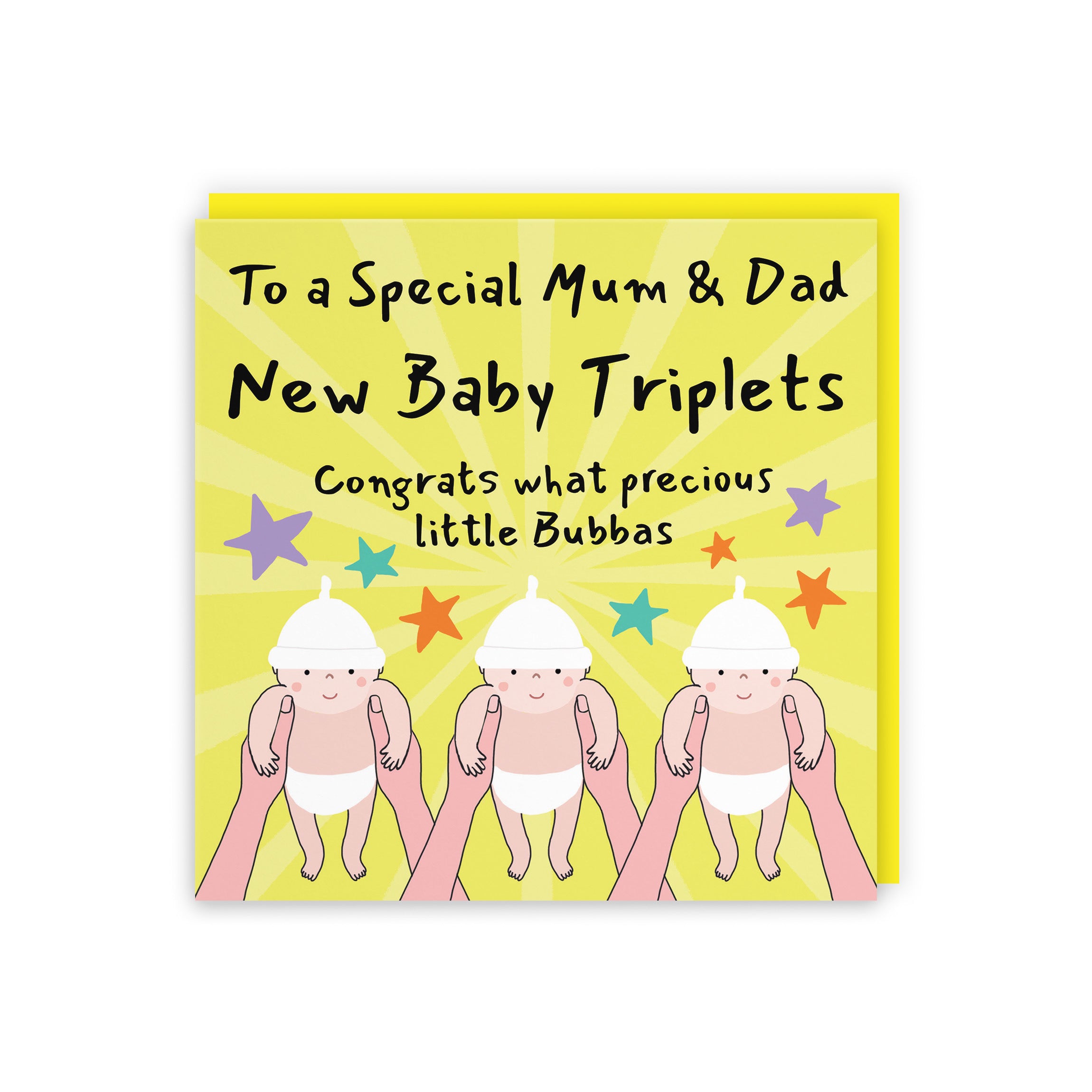 Triplets New Baby Congratulations Card For Mum And Dad Bundle Of Joy Laugh Out Loud - Default Title (GK00782)