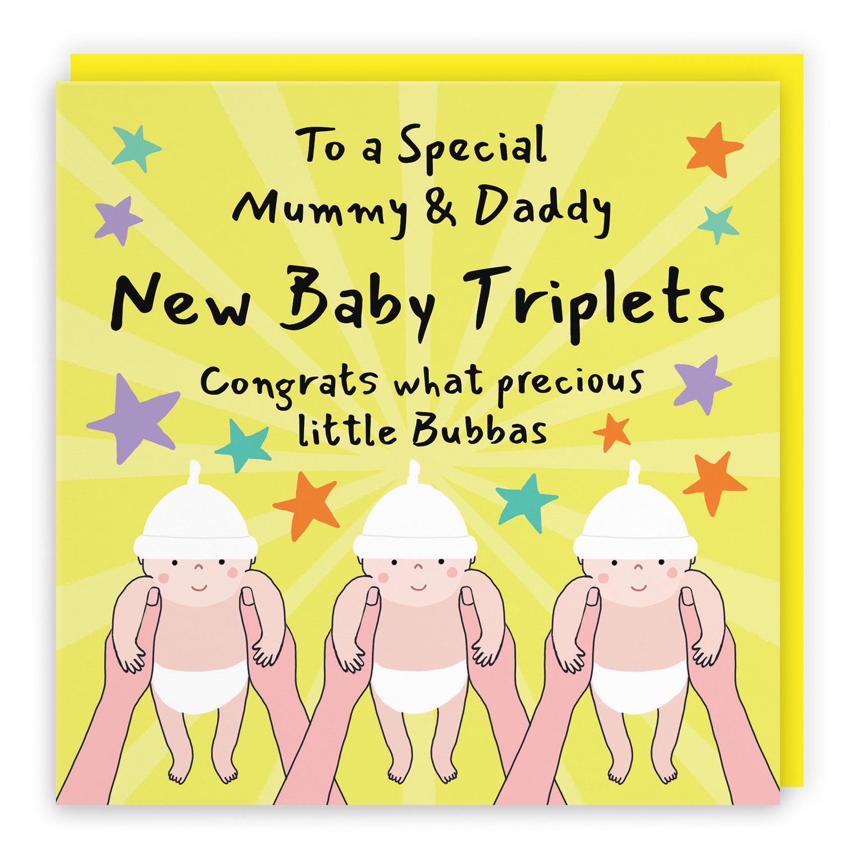 Triplets New Baby Congratulations Card For Mummy And Daddy Bundle Of Joy Laugh Out Loud - Default Title (GK00783)