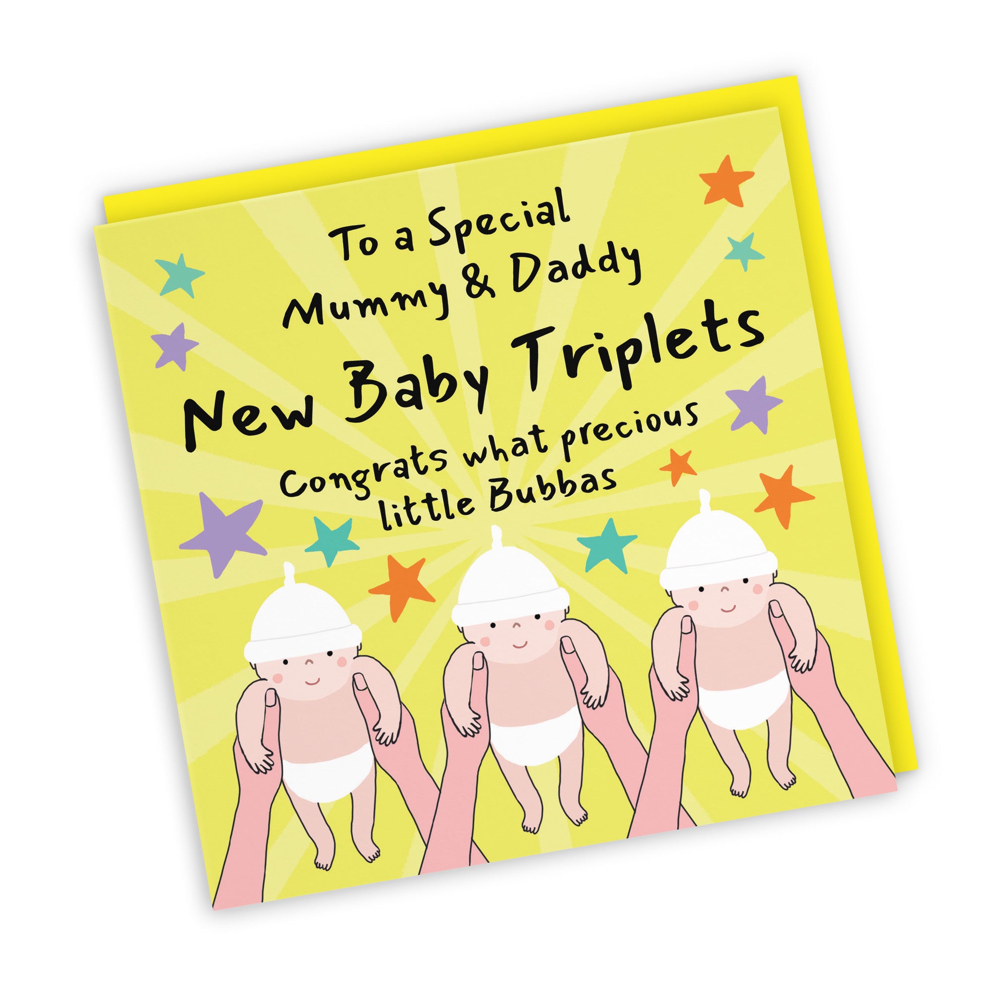 Triplets New Baby Congratulations Card For Mummy And Daddy Bundle Of Joy Laugh Out Loud - Default Title (GK00783)