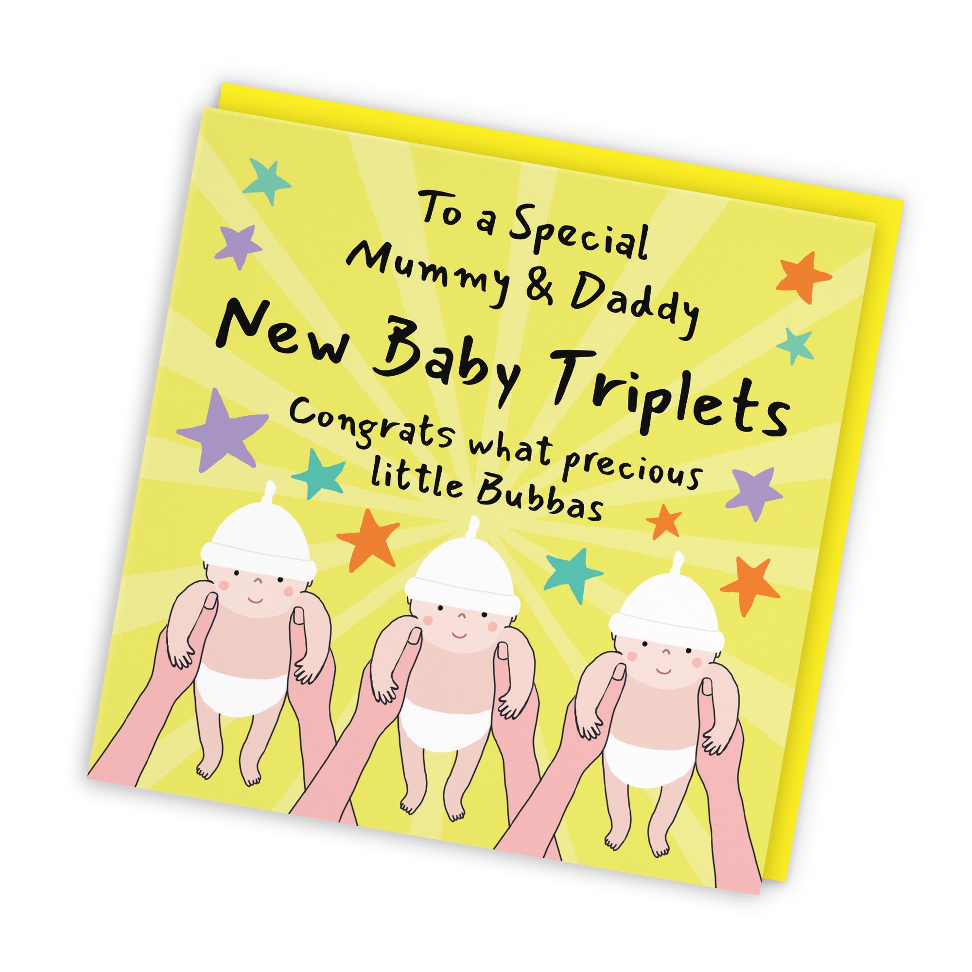 Triplets New Baby Congratulations Card For Mummy And Daddy Bundle Of Joy Laugh Out Loud - Default Title (GK00783)
