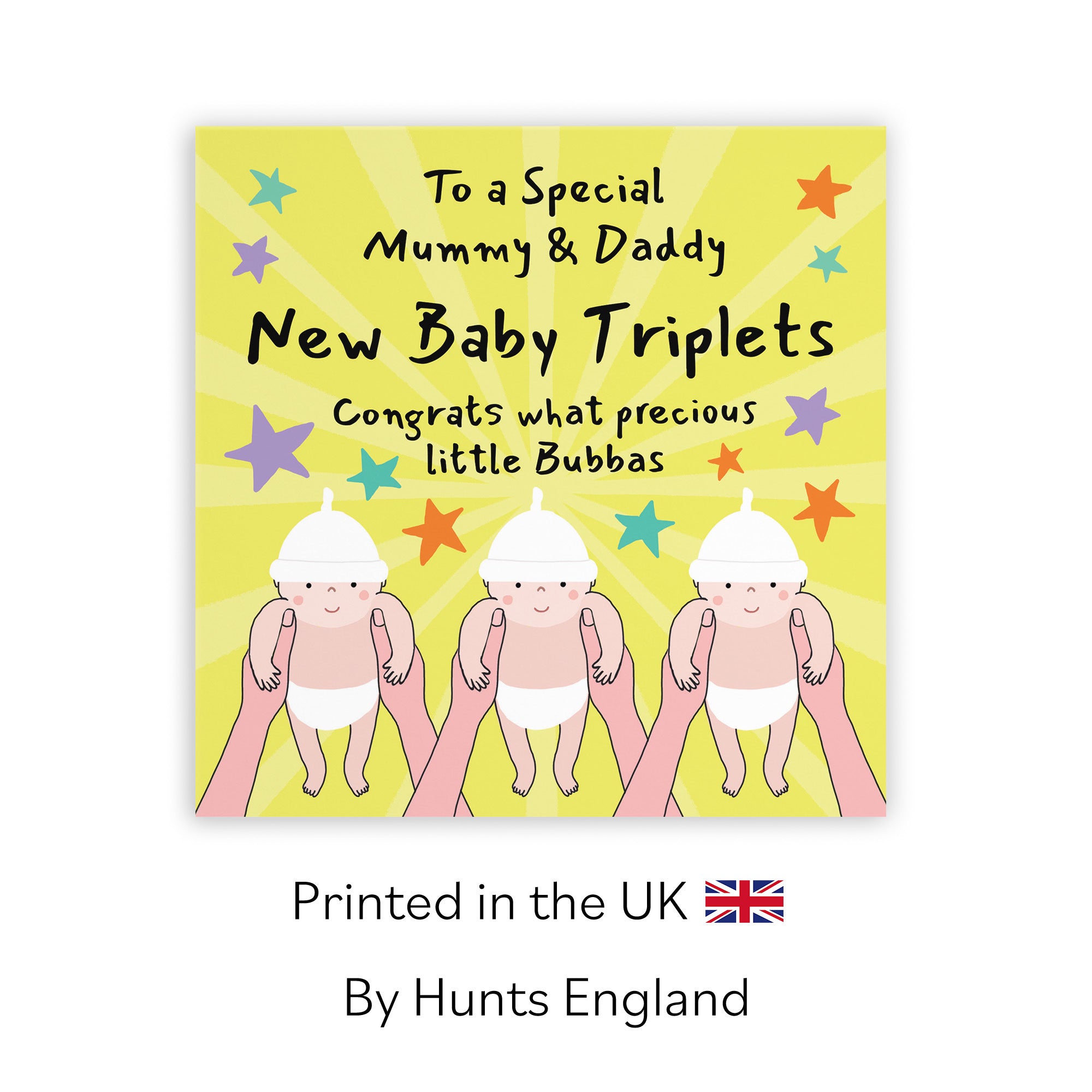 Triplets New Baby Congratulations Card For Mummy And Daddy Bundle Of Joy Laugh Out Loud - Default Title (GK00783)