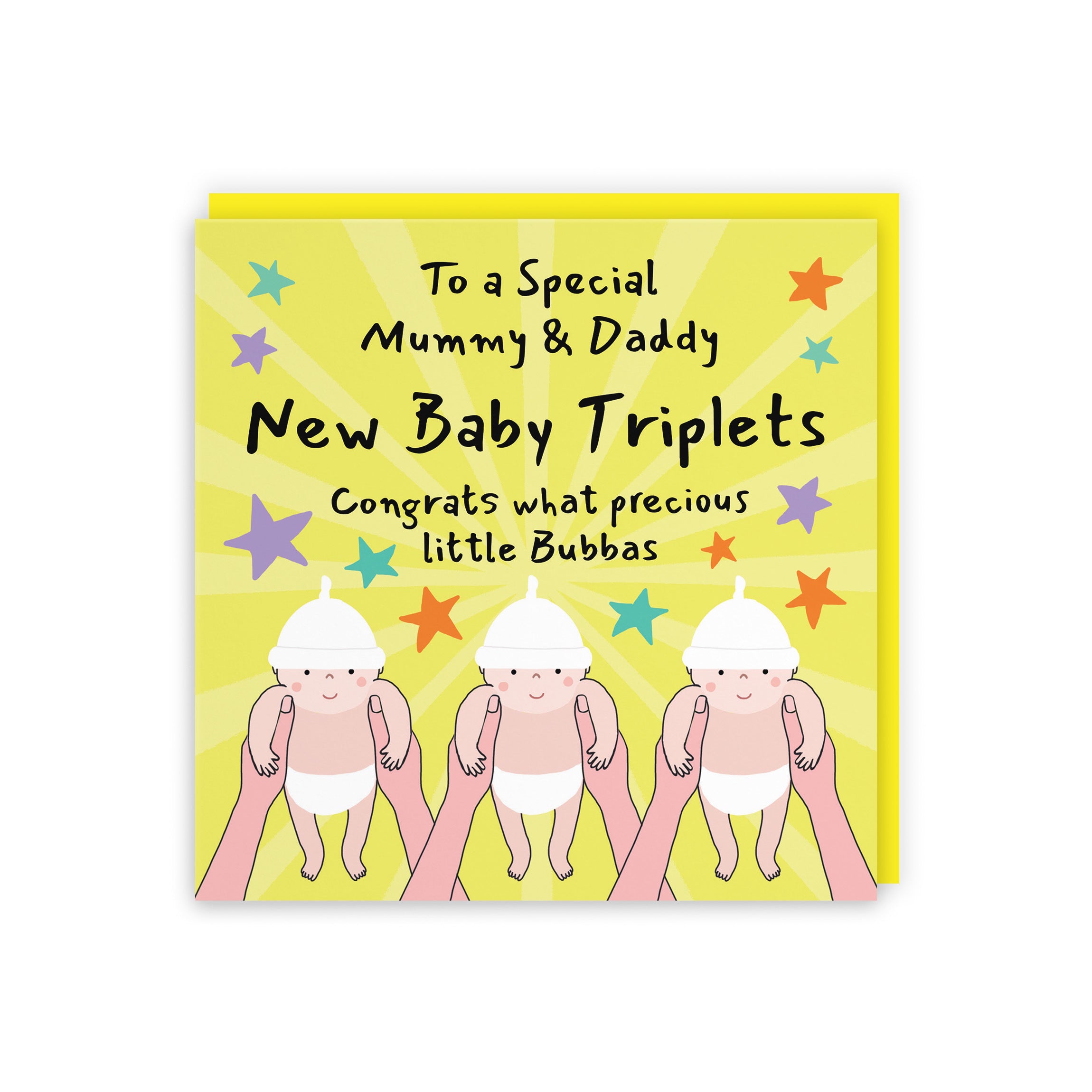 Triplets New Baby Congratulations Card For Mummy And Daddy Bundle Of Joy Laugh Out Loud - Default Title (GK00783)