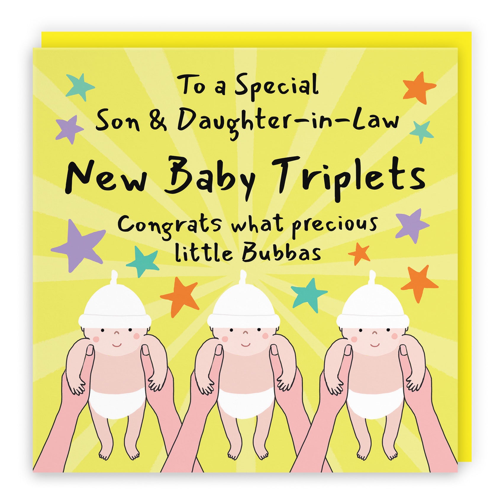 Triplets New Baby Congratulations Card For Son And Daughter-in-Law Bundle Of Joy Laugh Out Loud - Default Title (GK00784)